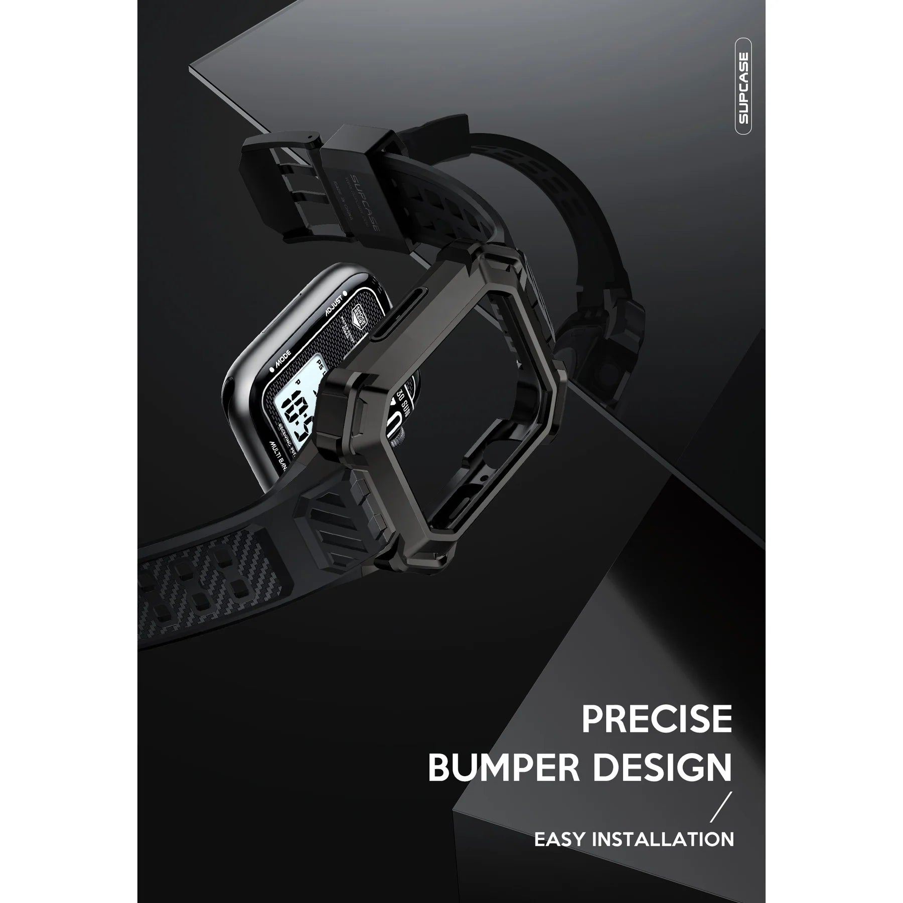 SUPCASE Unicorn Beetle Pro XT Case with Band for Apple Watch Series 8/7/6/5/4/SE [45/44mm], Metal Rugged Case with Flexible Strap Bands