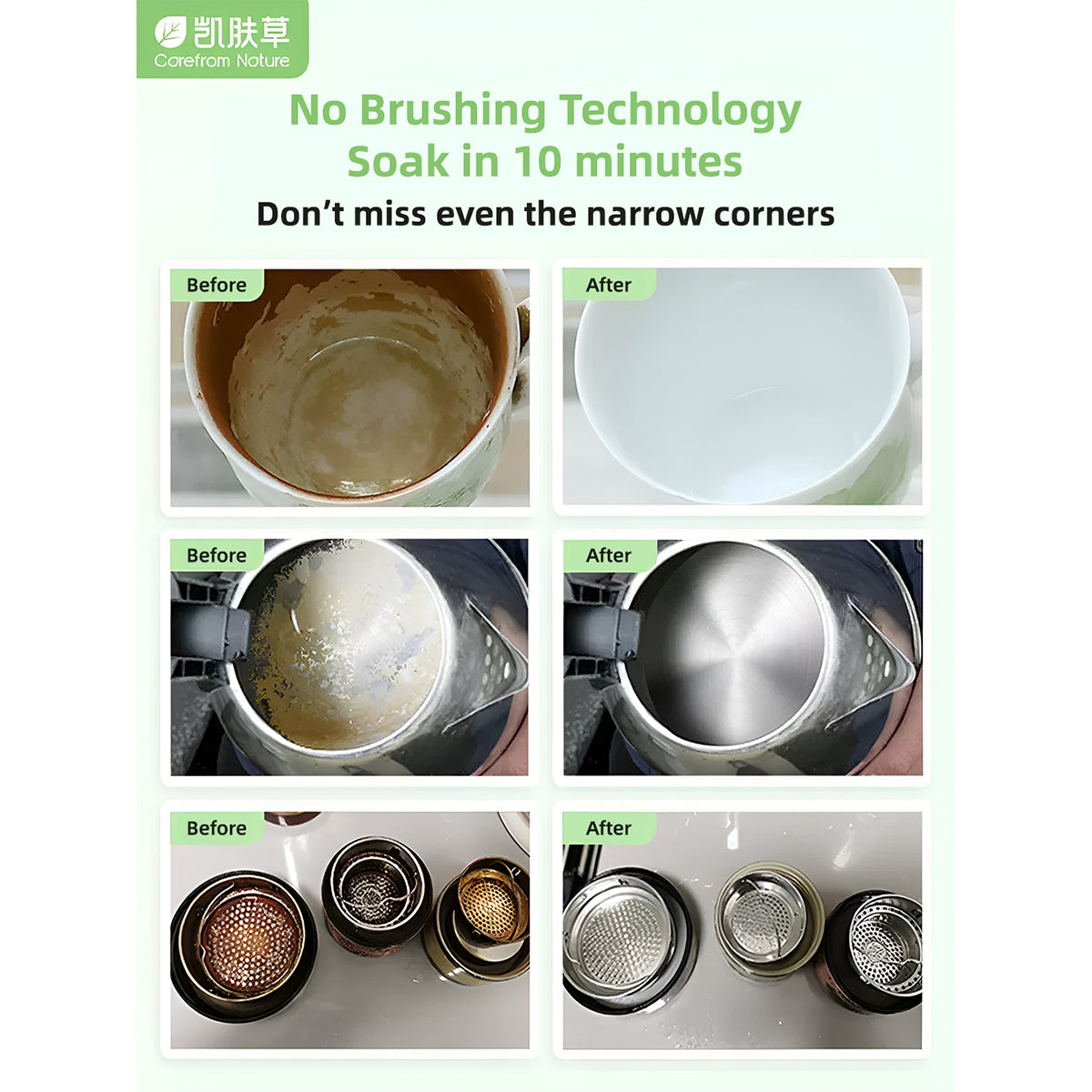 O2W SELECTION CAREFROM NATURE Tea/Coffe Cup Cleaning Powder