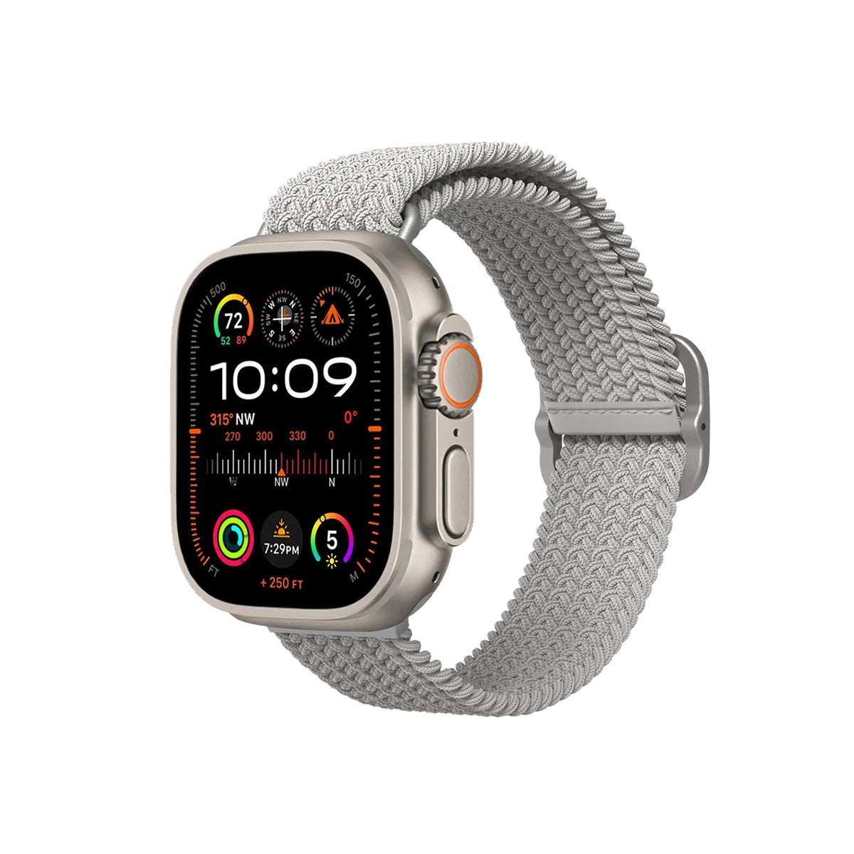 RhinoShield Braided Band for Apple Watch Series Ultra 2 Ultra 9 8 7 SE 3 42 44 45 49mm 38 40 41mm Apple Watch Strap Gray