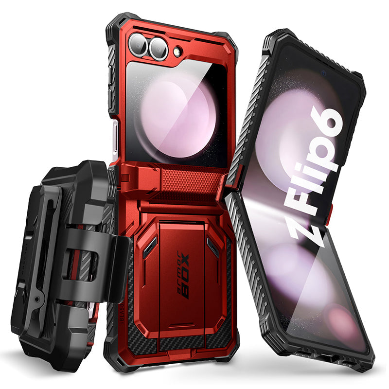 i-Blason Armorbox Series Case for Samsung Galaxy Z Flip 6 5G (2024), [Without Built-in Screen Protector] Full-Body Rugged Holster Case