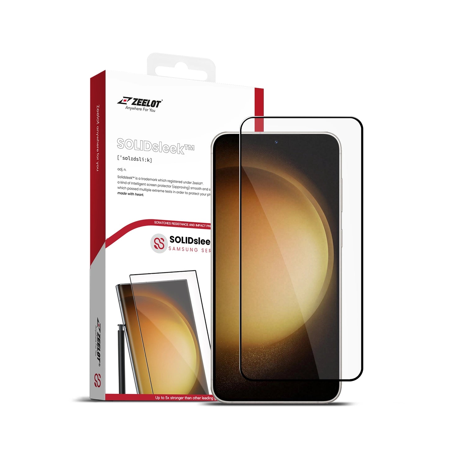 ZEELOT SOLIDsleek 2.5D Tempered Glass Screen Protector for Samsung Galaxy S24 Series
