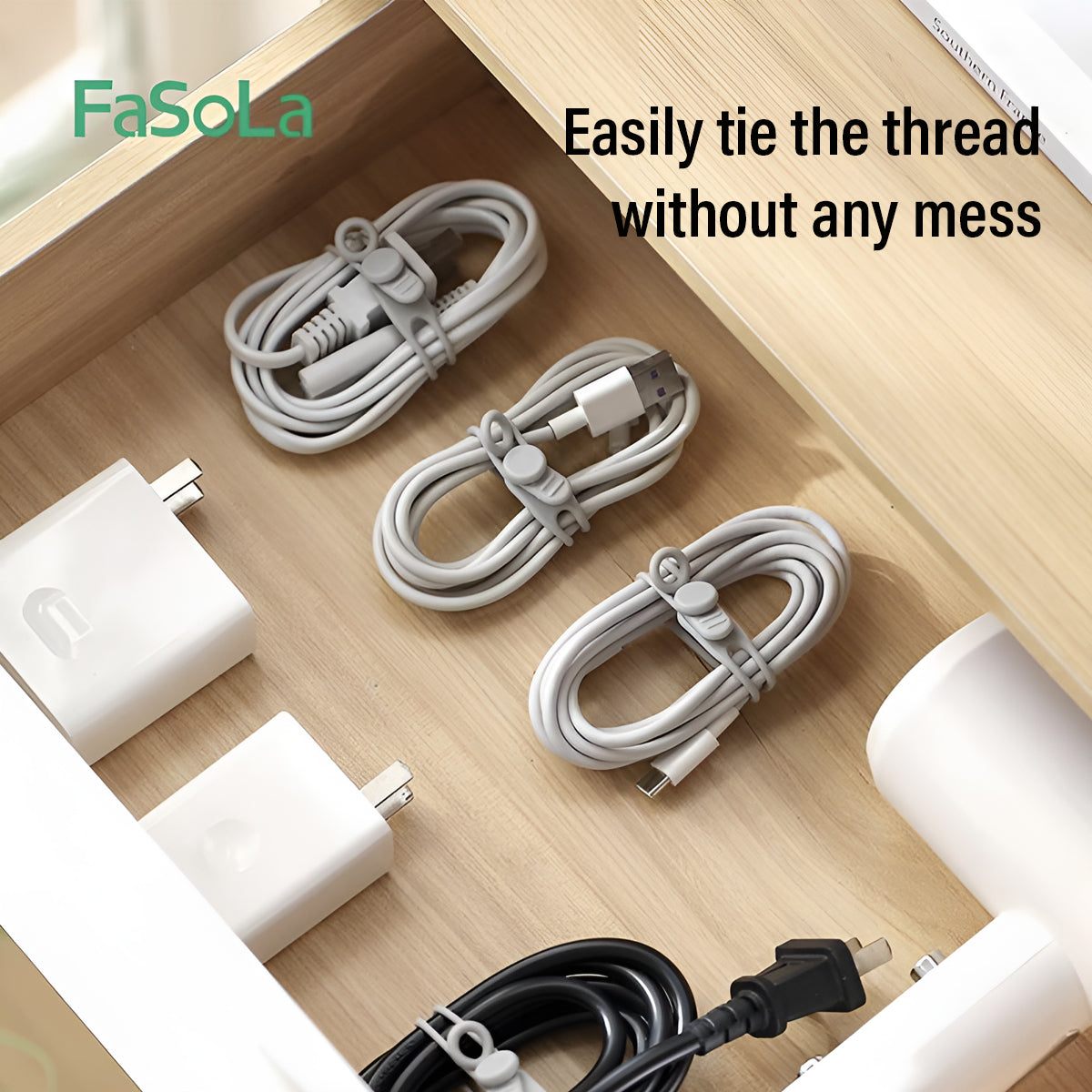 FaSoLa Multifunctional Zip Ties (6PCS), Grey