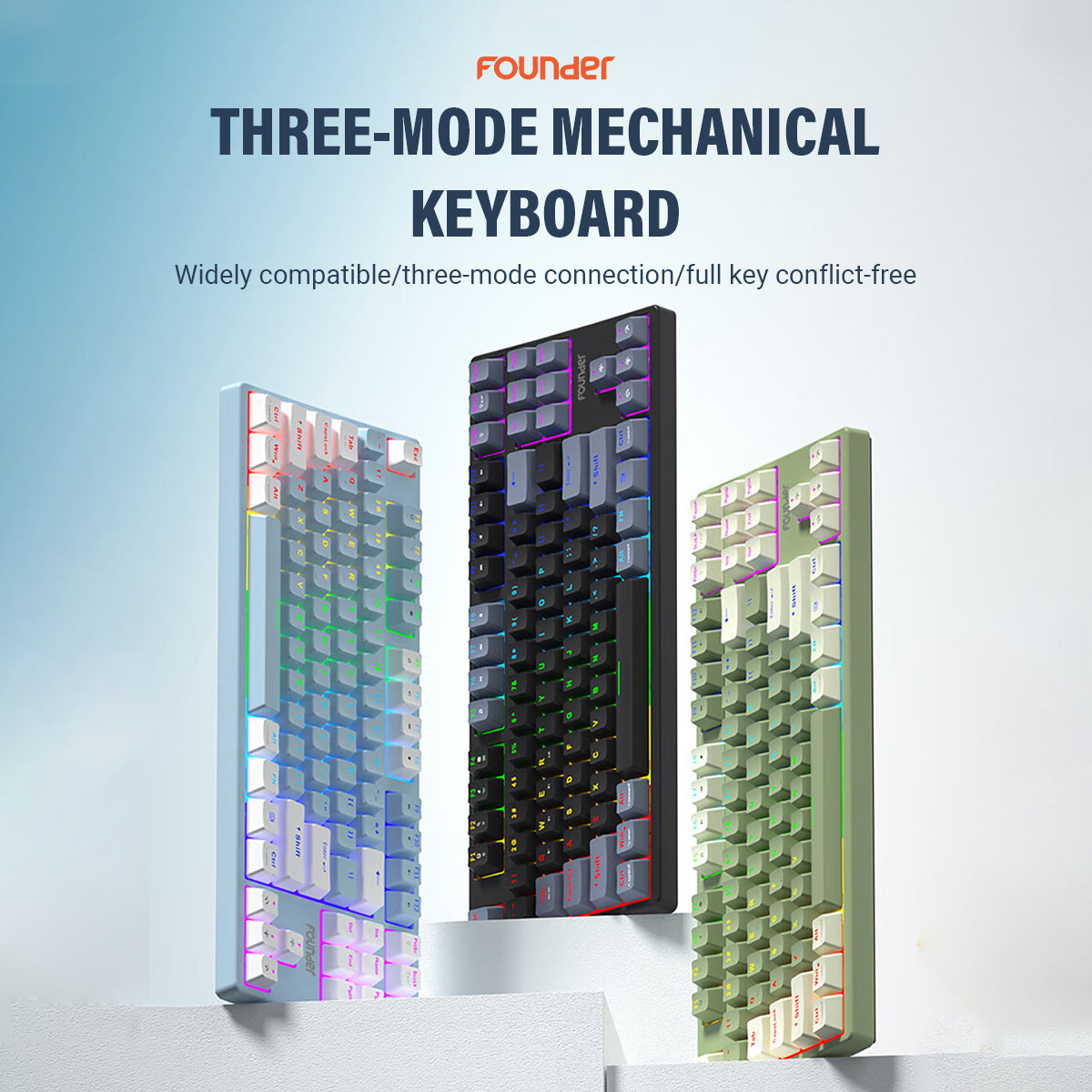 O2W SELECTION FOUNDER GK87 Three-mode Mechanical Keyboard