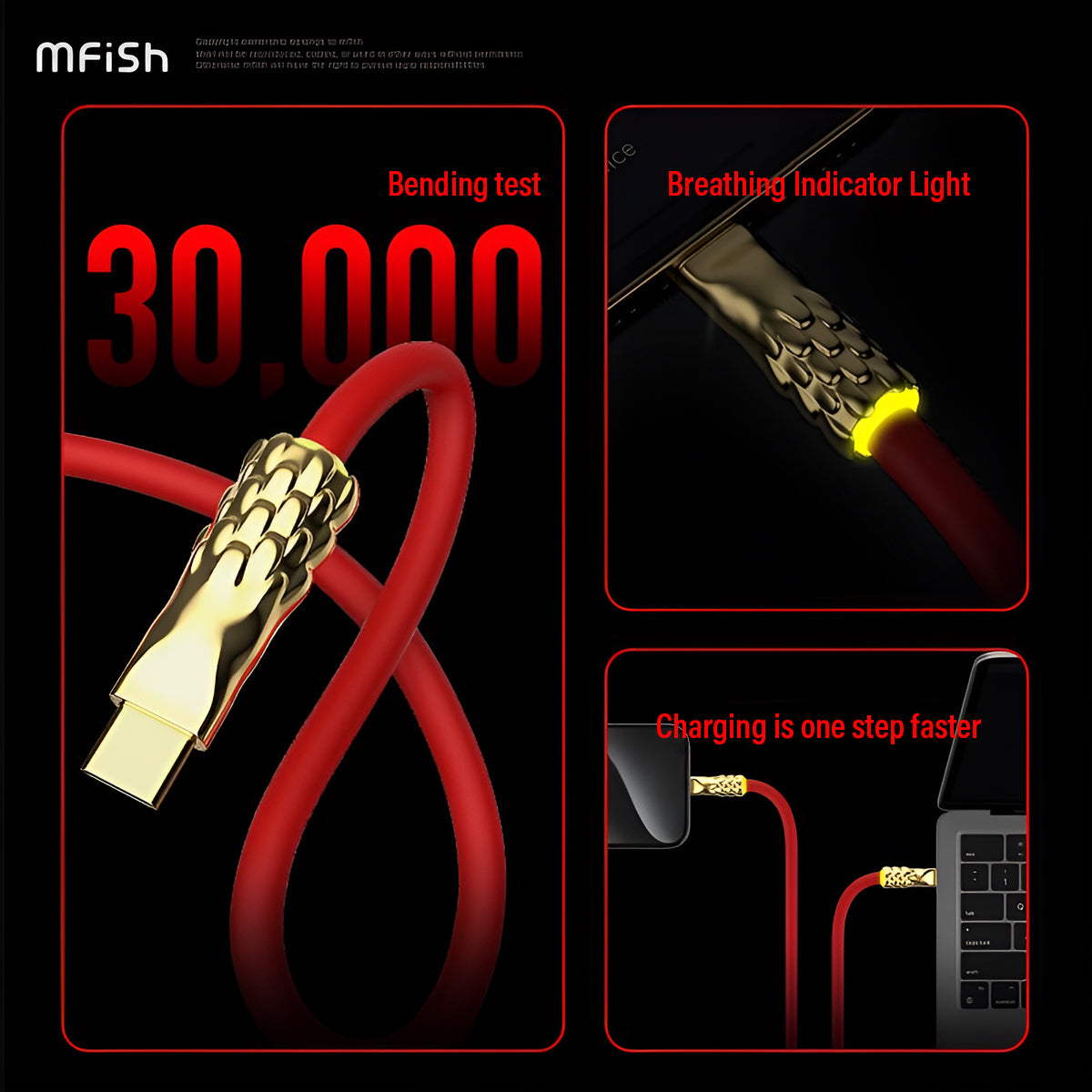 MFISH Colorful Dragon 30W C to L | 240W C to C  Silicone Data Cable