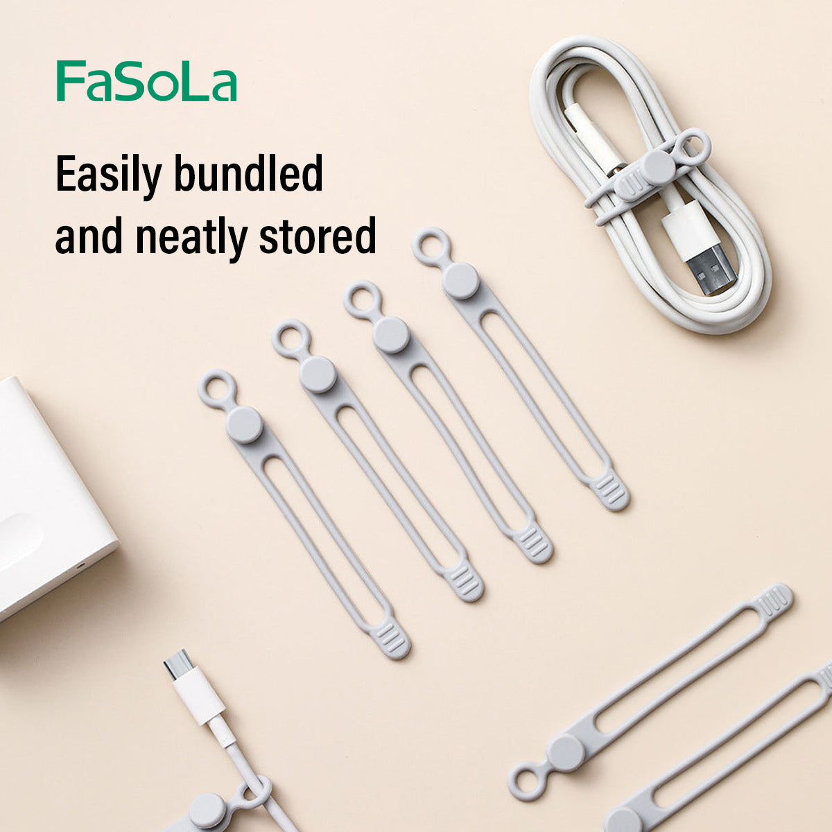 FaSoLa Multifunctional Zip Ties (6PCS), Grey