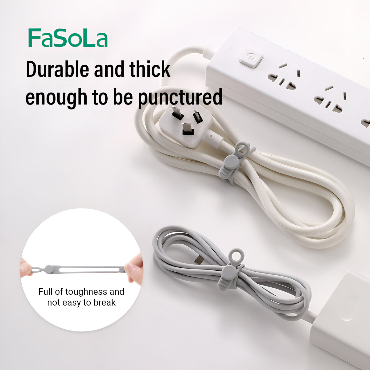 FaSoLa Multifunctional Zip Ties (6PCS), Grey