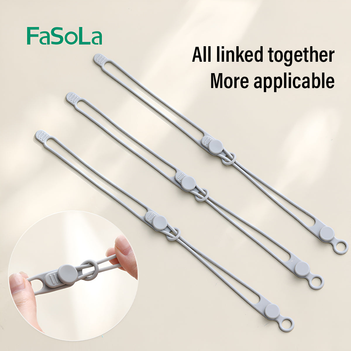 FaSoLa Multifunctional Zip Ties (6PCS), Grey