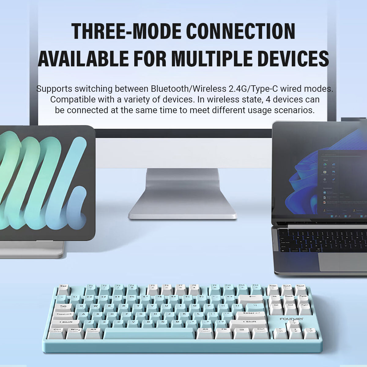 O2W SELECTION FOUNDER GK87 Three-mode Mechanical Keyboard