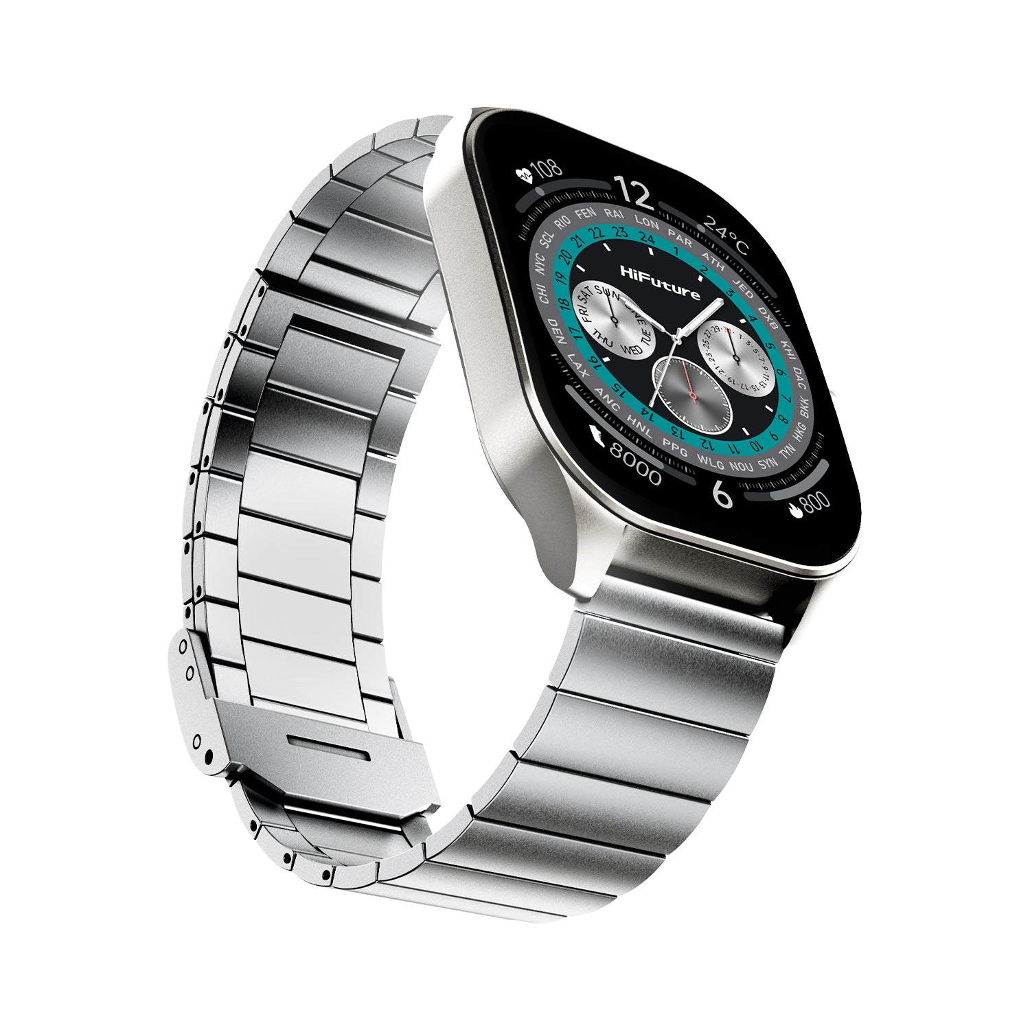 O2W SELECTION HIFUTURE APEX Business Stainless Steel SmartWatch