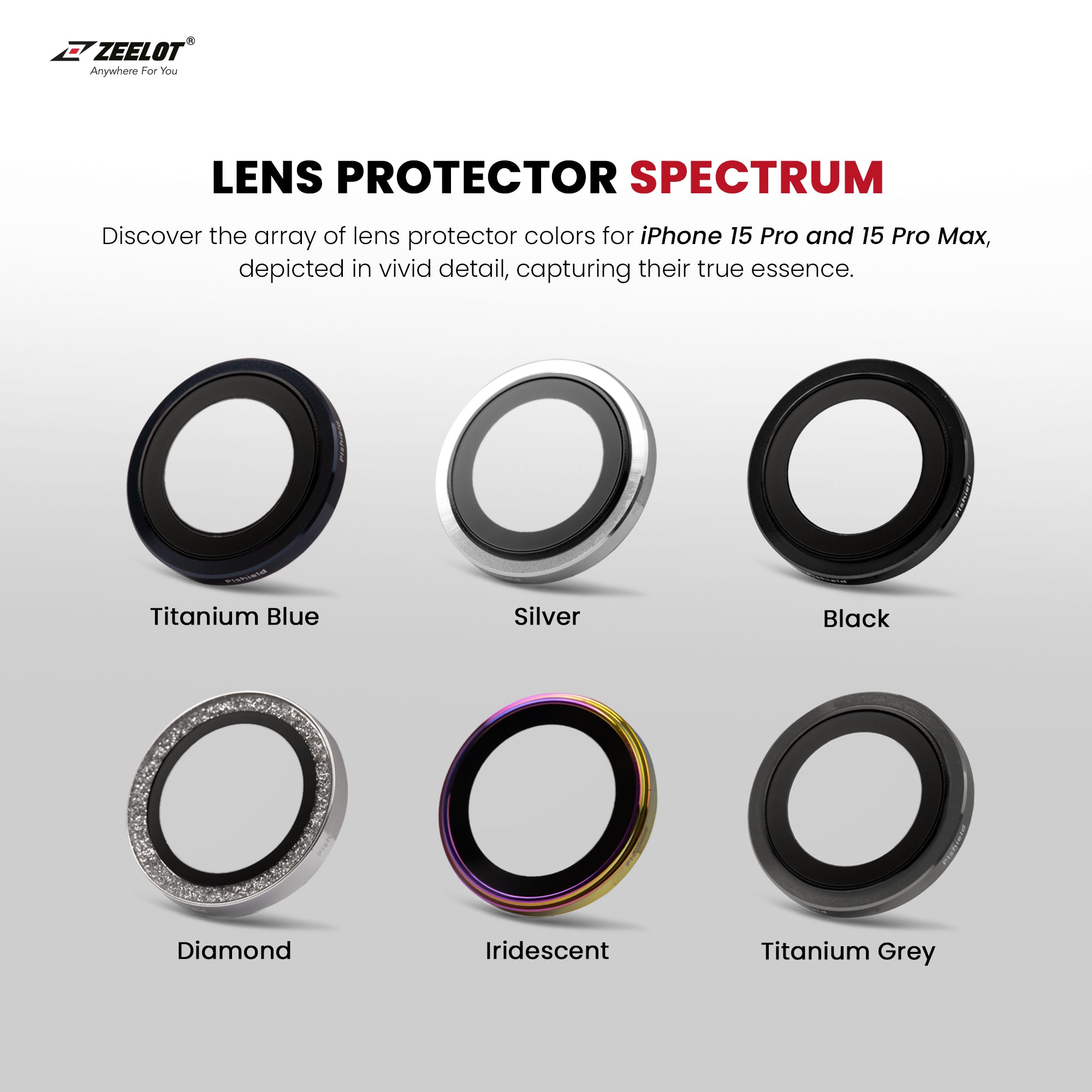 ZEELOT PIshield Titanium Alloy Lens for iPhone 15 Series