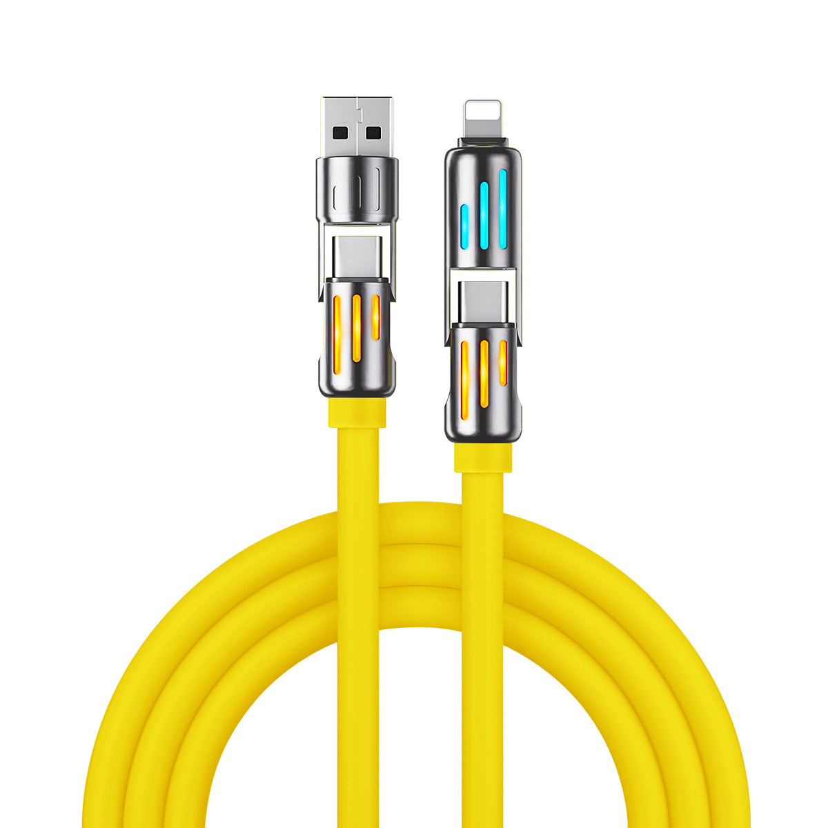 O2W SELECTION XIAOSHANG 240W 4-in-1 Liquid Silicone Super Fast Charging Data Cable 1.5m