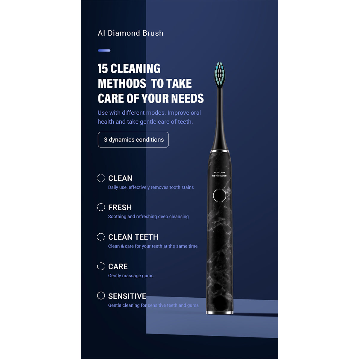 RuthOule Essential Edition Series OS1 Electric Ultrasonic Toothbrush