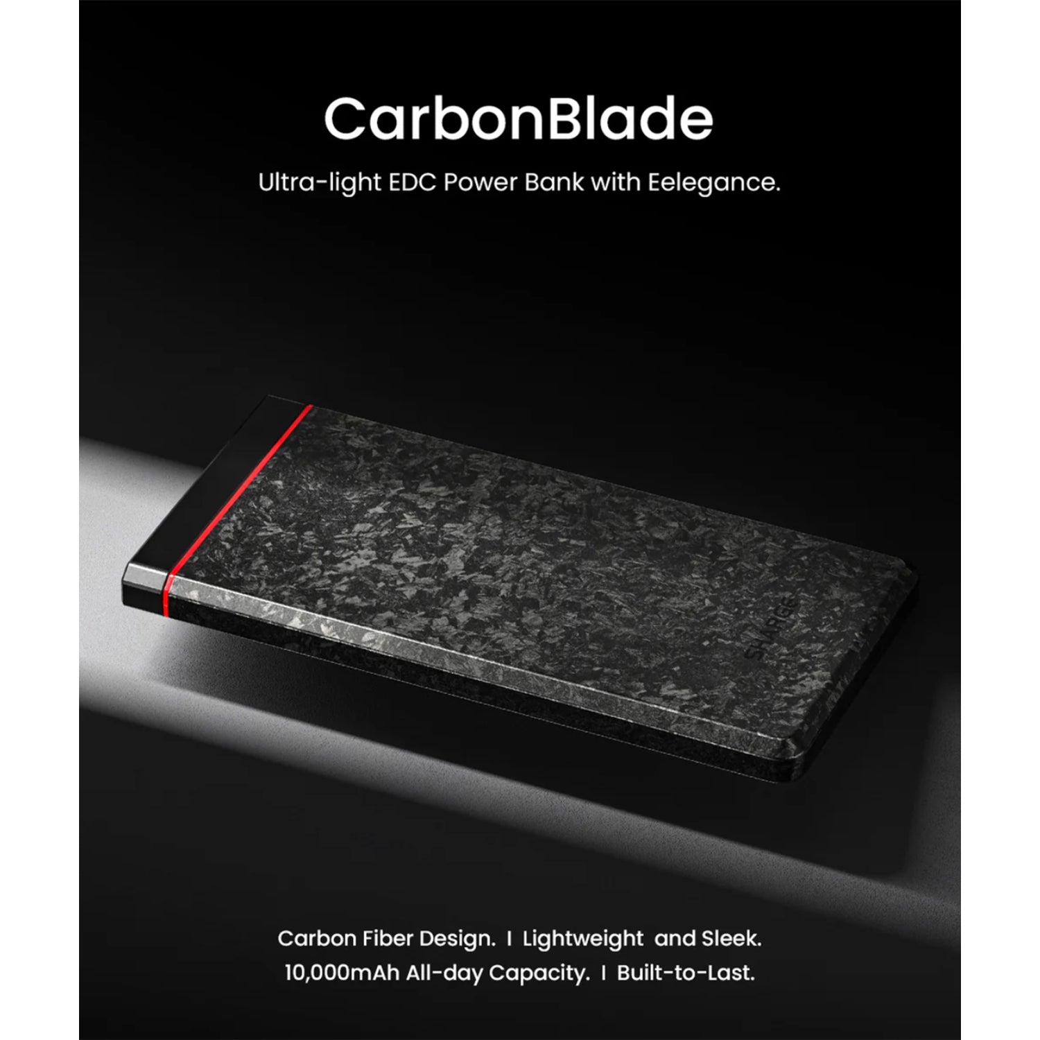 Shargeek CarbonBlade Carbon Fiber Power Bank 10,000mAh 22.5W Max