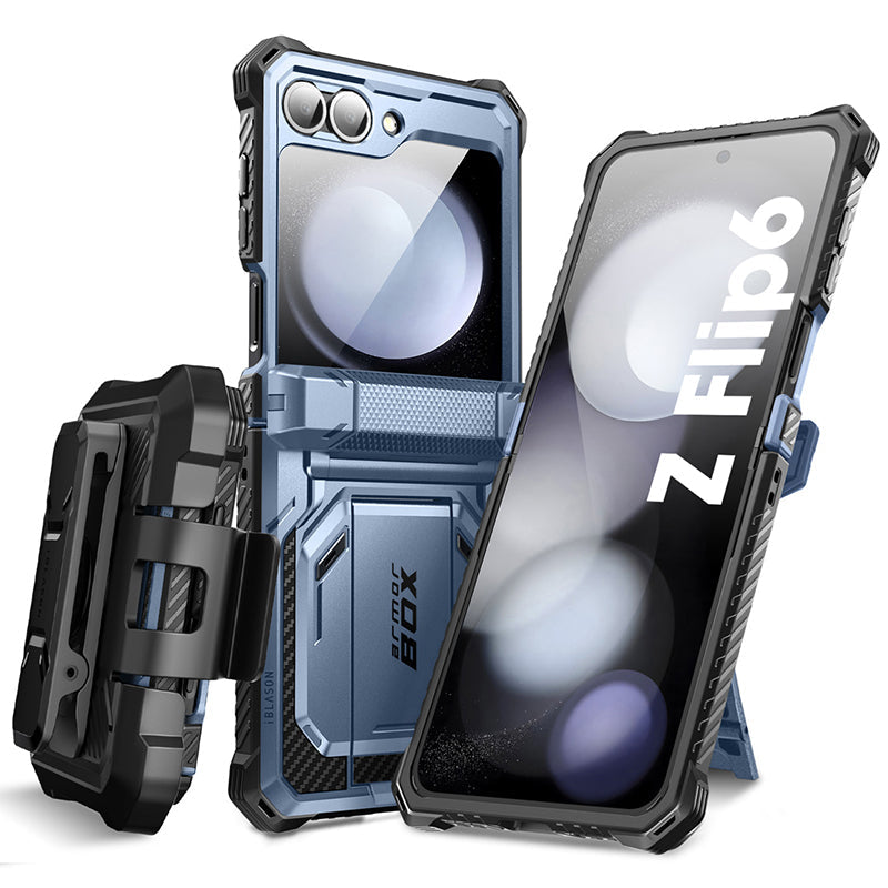 i-Blason Armorbox Series Case for Samsung Galaxy Z Flip 6 5G (2024), [Without Built-in Screen Protector] Full-Body Rugged Holster Case