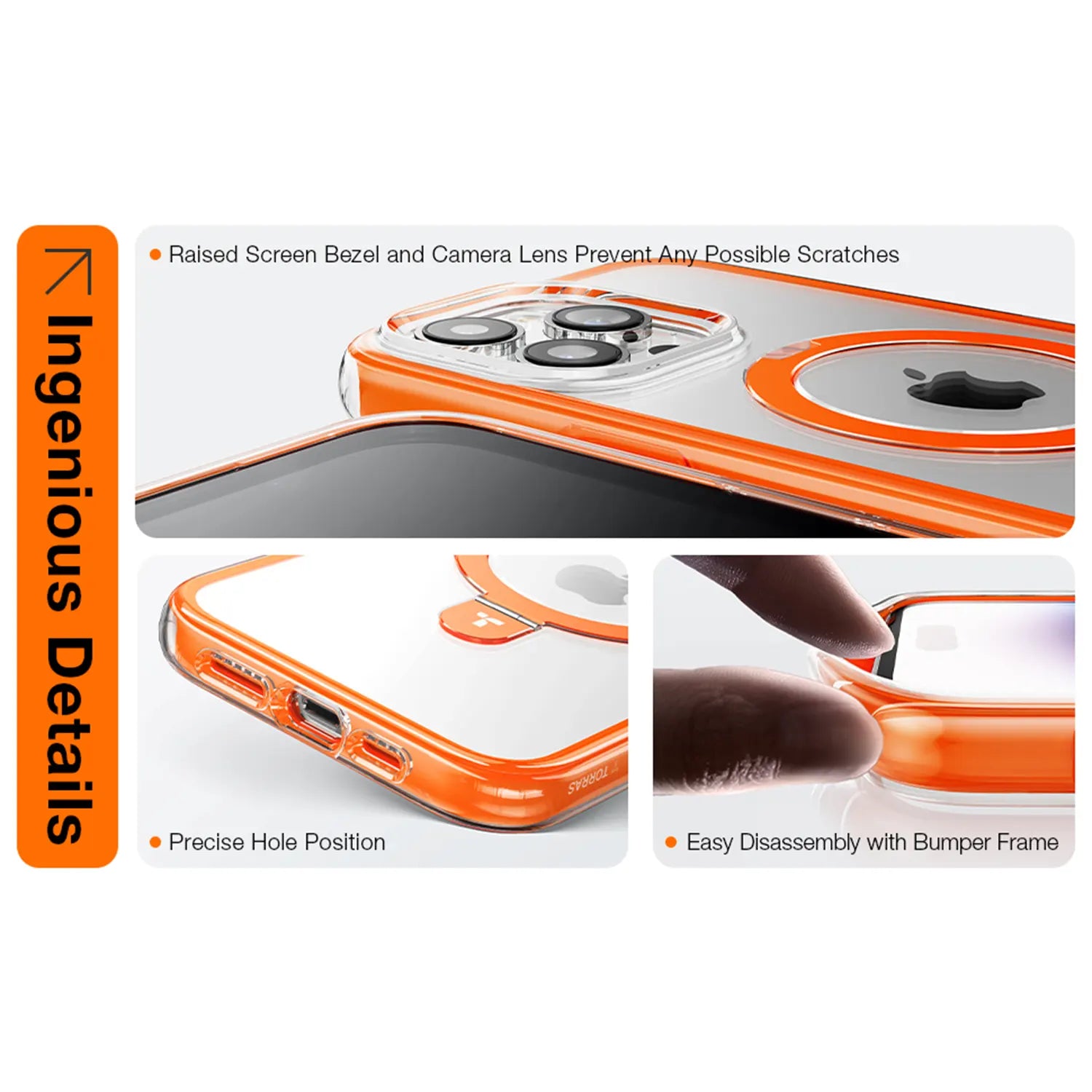 TORRAS Magnetic UPRO™ Ostand SS Series Case for iPhone 15 Pro 6.1" / 15 Pro Max 6.7"