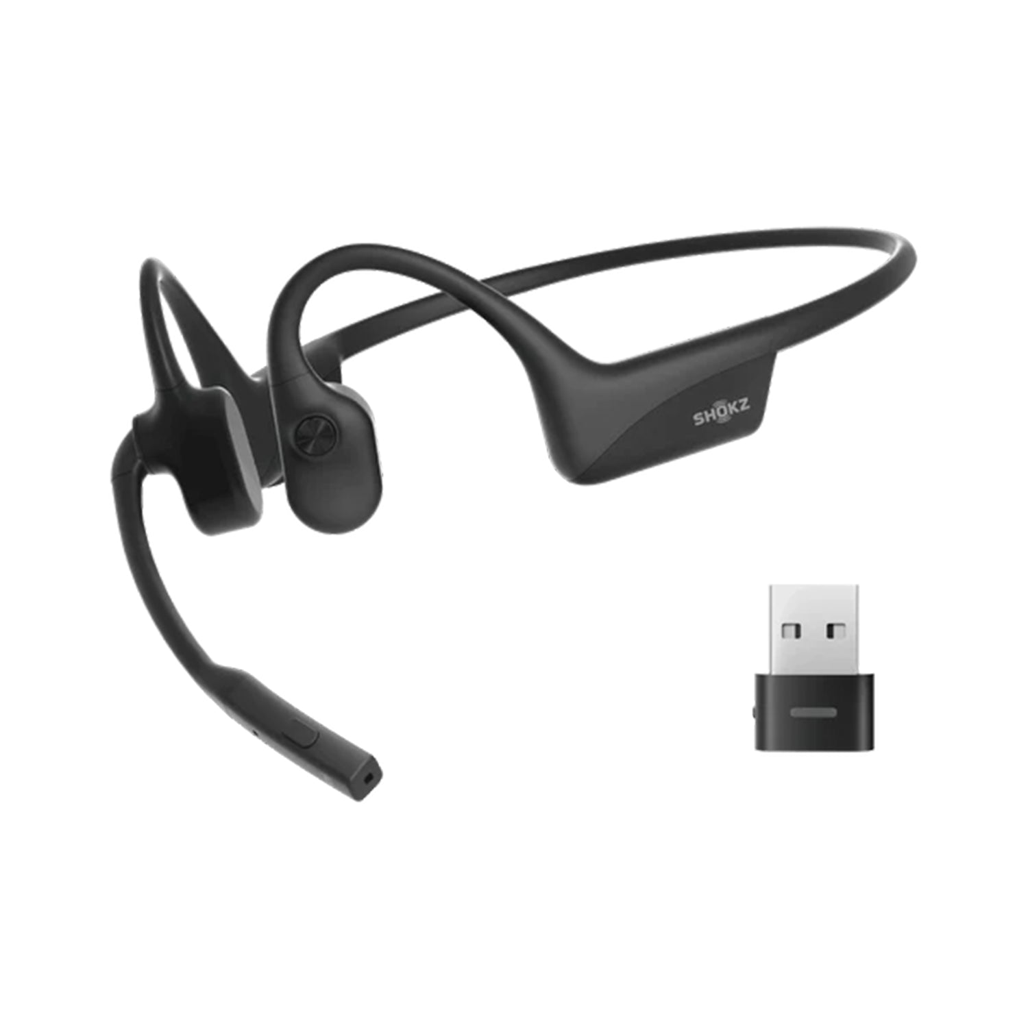 SHOKZ Opencomm 2 UC Open-Ear Bluetooth Headphones, 7th Generation Bone Conduction Technology With Adjustable Microphone