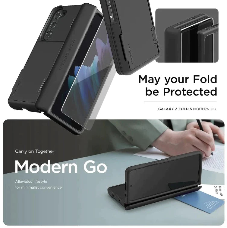 VRS Design Terra Guard Modern Go Case for Samsung Galaxy Z Fold 5, Matt Black