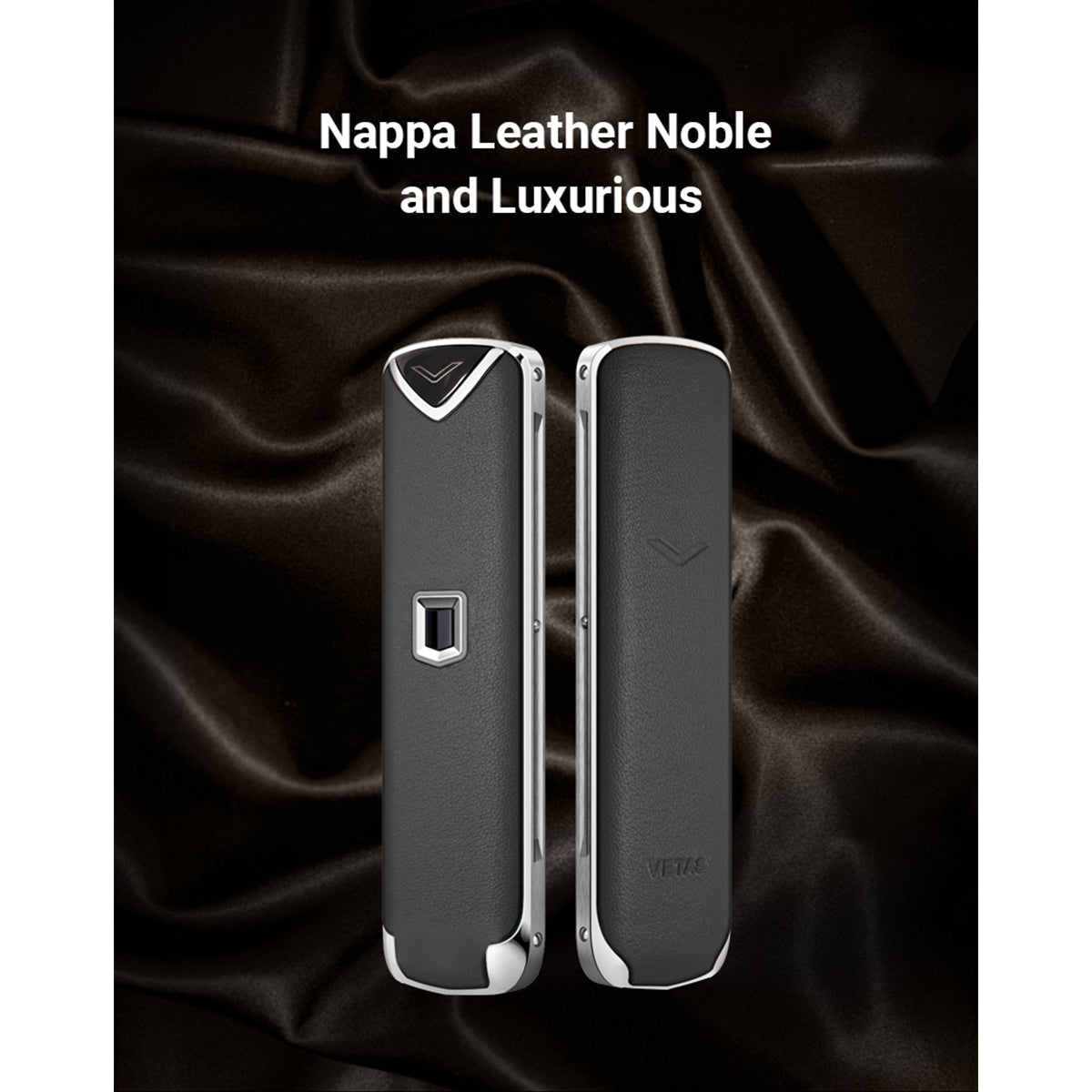 O2W SELECTION VETAS Luxury Smart Lift Lighter Set, Napa Leather Black | Orange