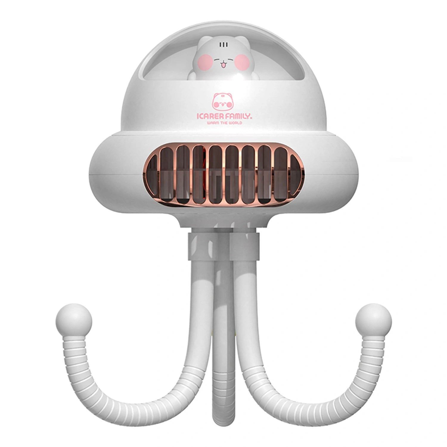 iCarer Family® Octopus Adjustable Arm Baby Fan Shaking Head Stroller Fan Leafless Octopus Silent Portable Mini Fan with 4000mAh Battery