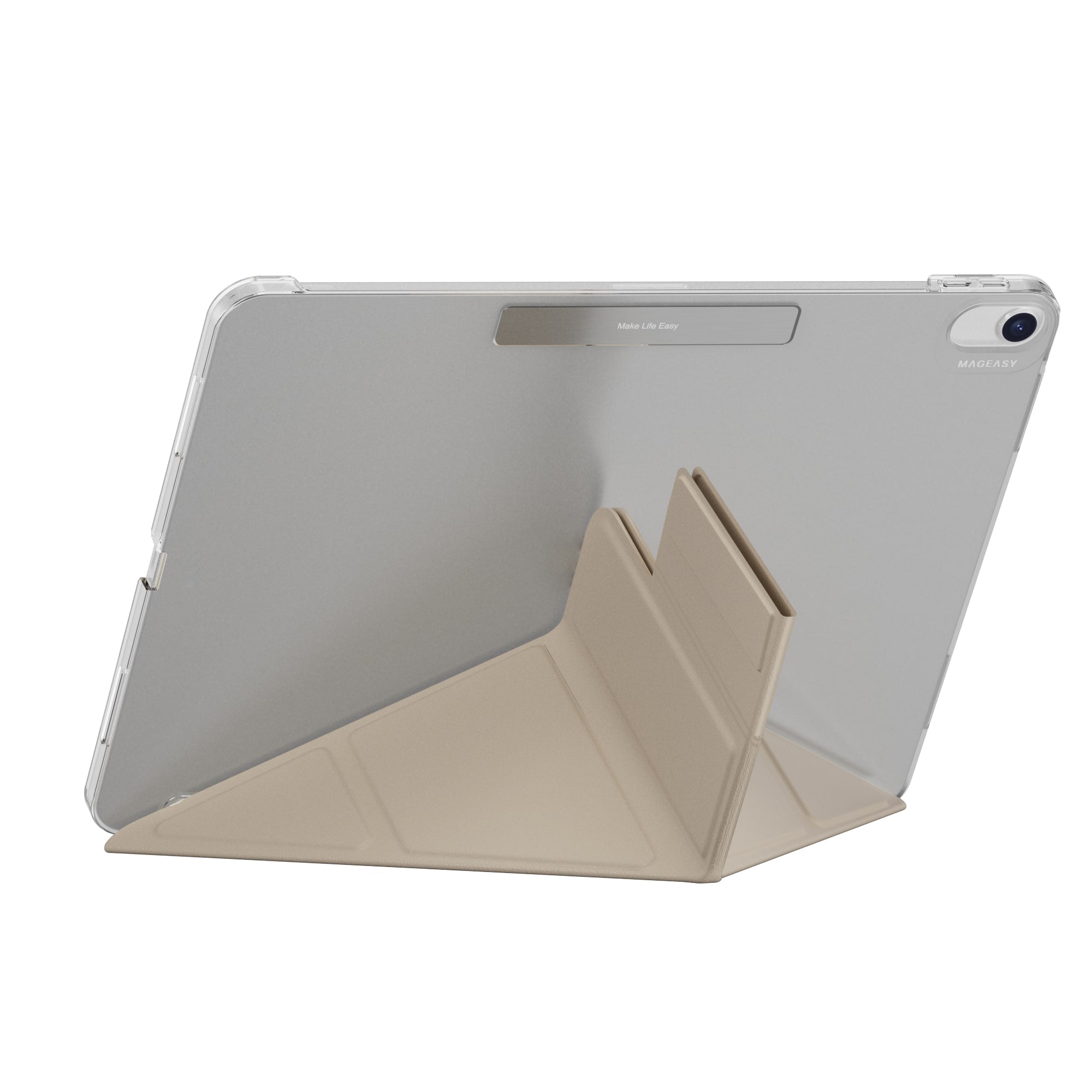 MagEasy Facet Folding Folio Case for iPad Air 13 inch and 11 inch (2024) Foldable Cover with Stand, Magnetic Attachment, Slim Lightweight Design