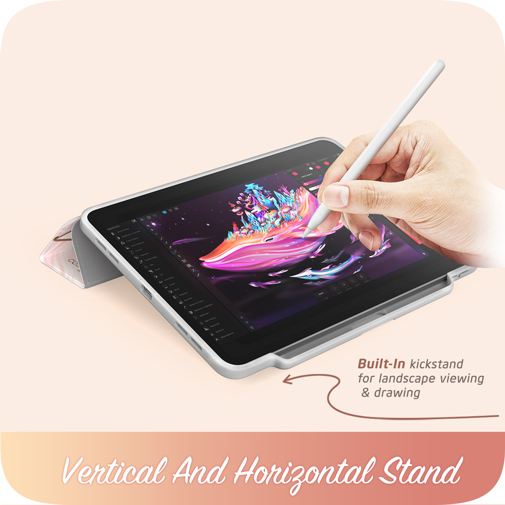 i-Blason Cosmo Series Slim Full-Body Trifold Stand Protective Case Cover with Auto Sleep/Wake & Pencil Holder Protective Case with Pencil Holder for iPad Pro 11" /13"2024