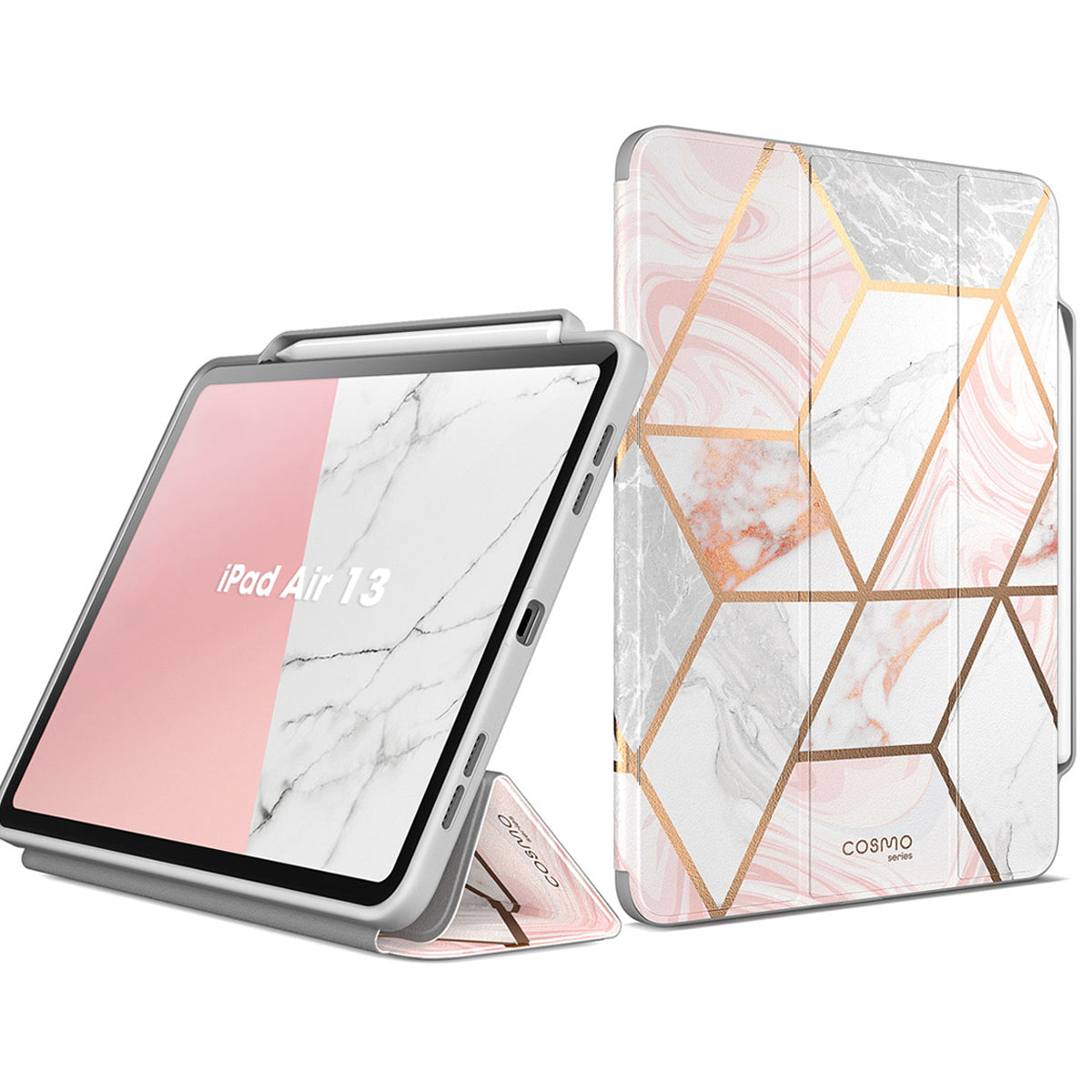 i-Blason Cosmo Series Slim Full-Body Trifold Stand Protective Case Cover with Auto Sleep/Wake & Pencil Holder Protective Case with Pencil Holder for iPad Air 11"/13" 2024