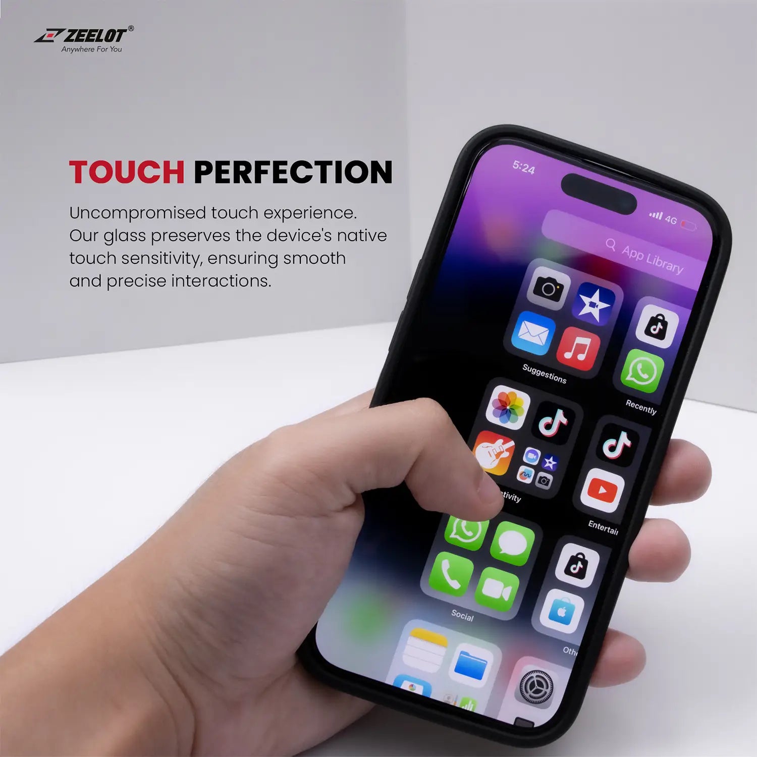 ZEELOT Pishield 3D Tempered Glass Screen Protector for iPhone 15 Pro 6.1"/ 15 Pro Max 6.7", Retina Clear