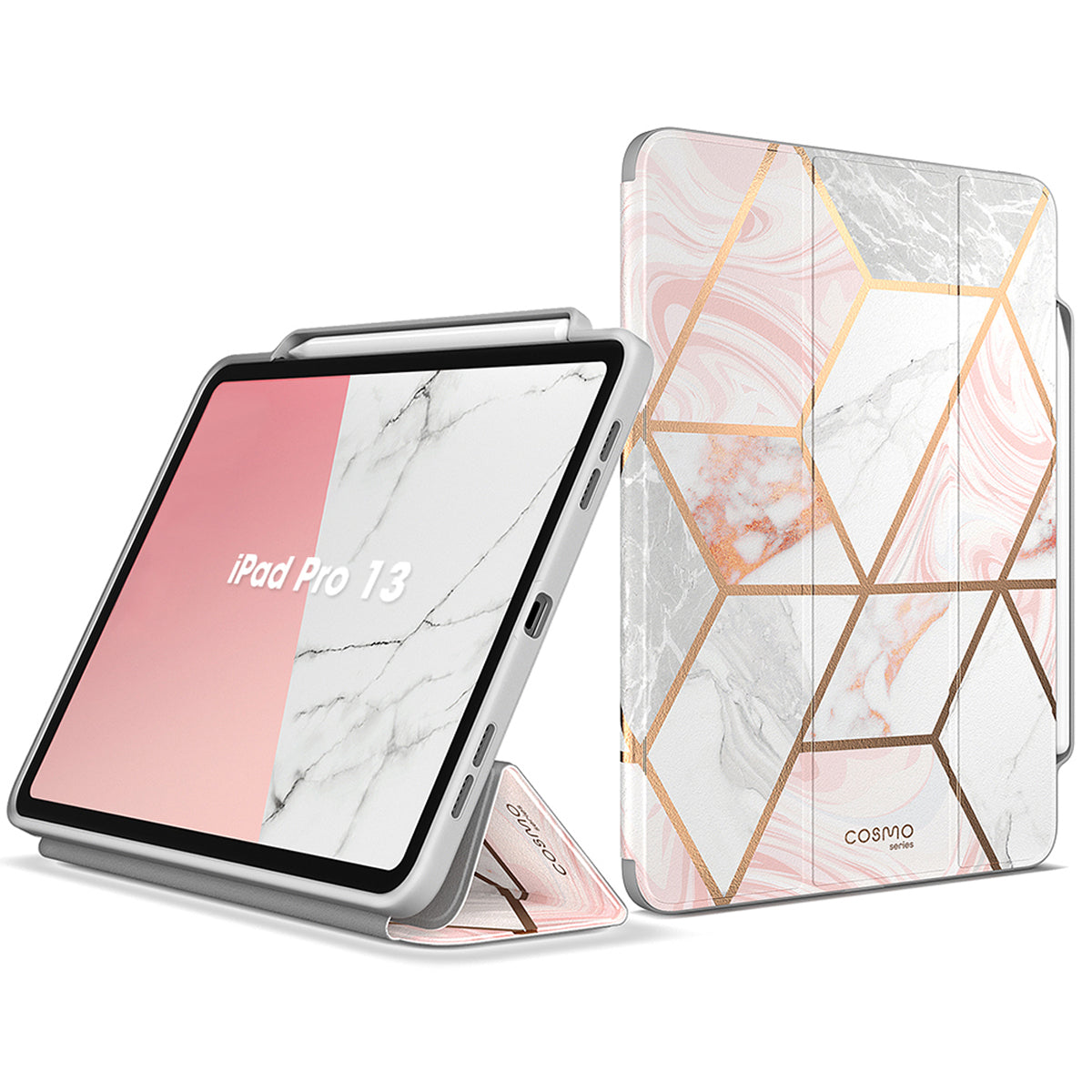 i-Blason Cosmo Series Slim Full-Body Trifold Stand Protective Case Cover with Auto Sleep/Wake & Pencil Holder Protective Case with Pencil Holder for iPad Pro 11" /13"2024