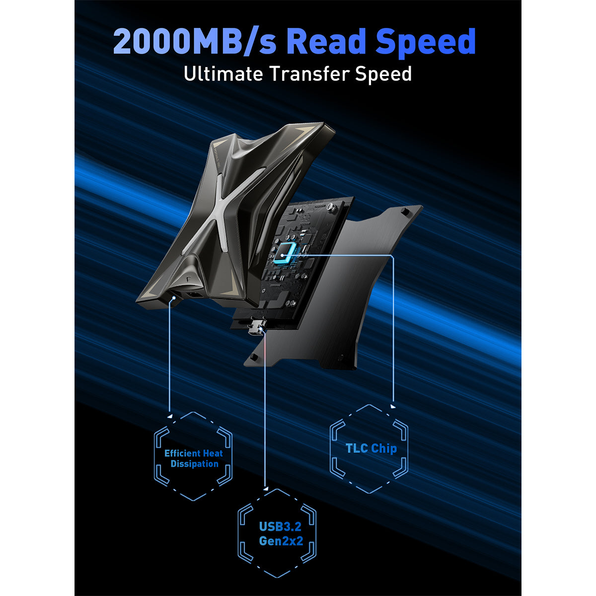 O2W SELECTION MOVESPEED Ray X20 Alien Series Portable Solid State Drive (PSSD)