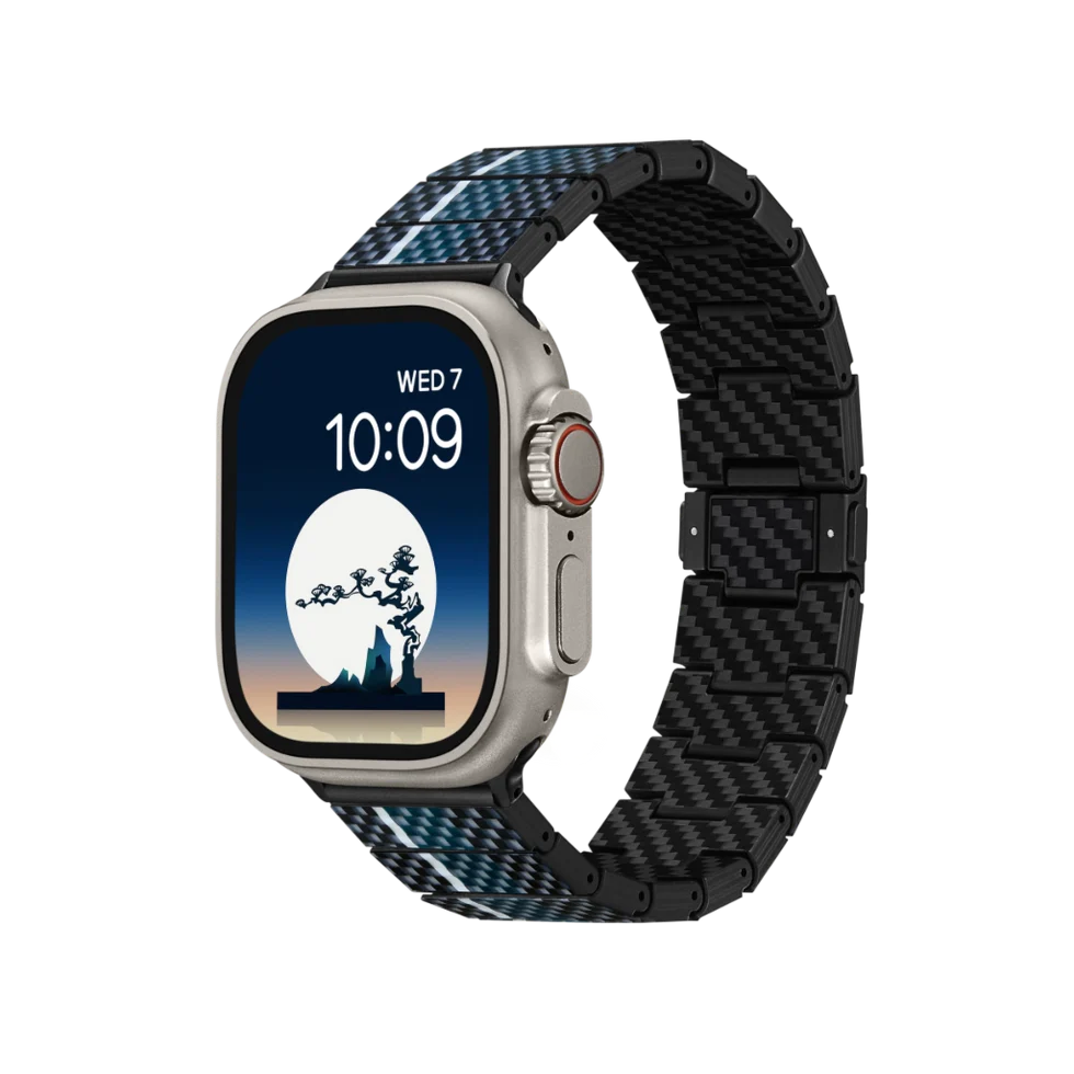 PITAKA Weaving+ Limited Edition Poetry of Things ChromaCarbon Watch Band for Apple Watch All Sizes, Moon