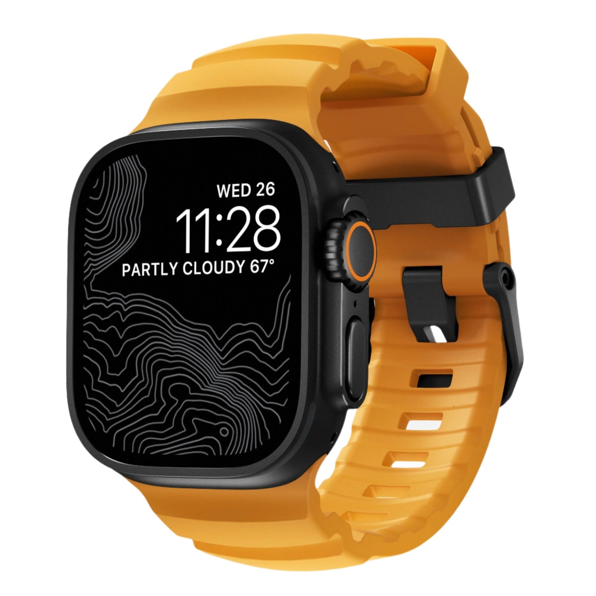 Nomad Rocky Point Waterproof  FKM Fluoroelastomer Rubber Band for Apple Watch Ultra & Ultra 2, 49mm/45mm/44mm/42mm Series 9, 8, 7, 6, SE, and All Previous Versions