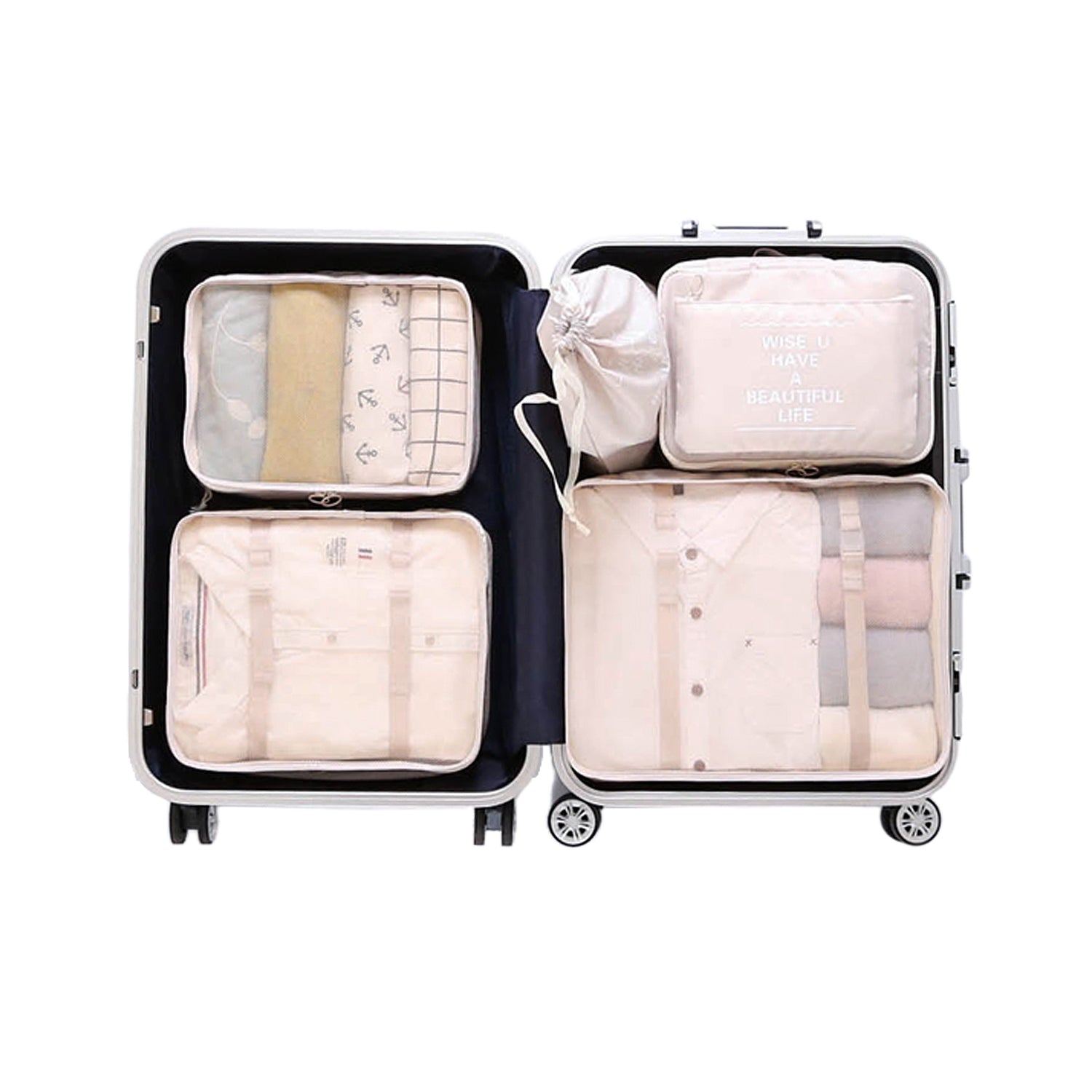 Waterproof Storage Bag Set Luggage Clothing Organizer Multi-Functional Travel Storage Set 6-Piece Set