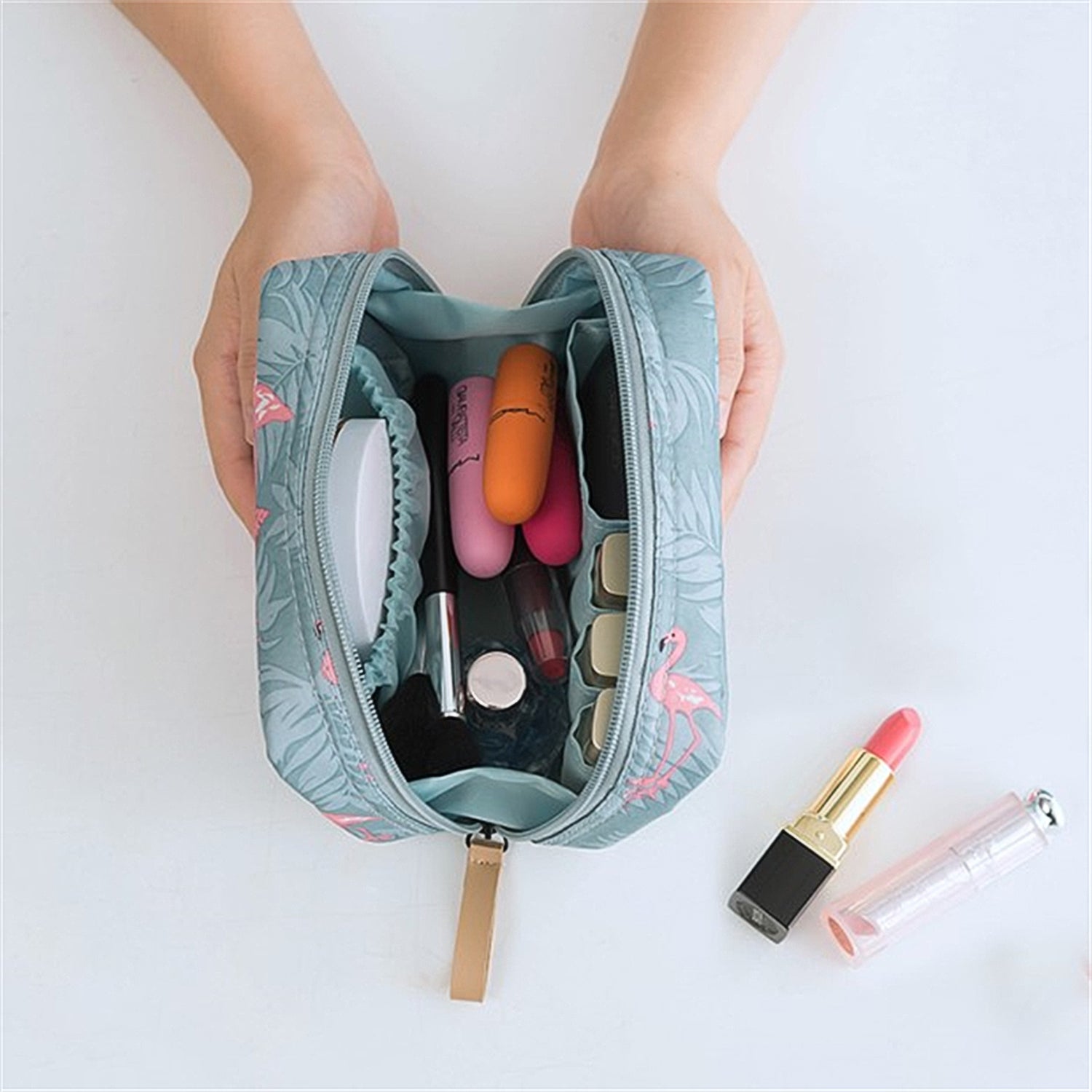 Waterproof Cosmetic Bag Makeup Organizer Bag Mini Portable Women'S Travel Lipstick Bag