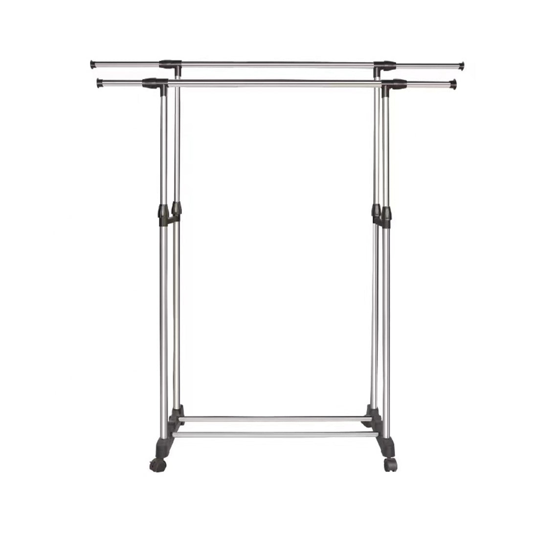 Adjustable Double Pole Clothesdrying Drying Rack Stand With Wheels Drying Racks & Hangers ONE2WORLD Double Pole 