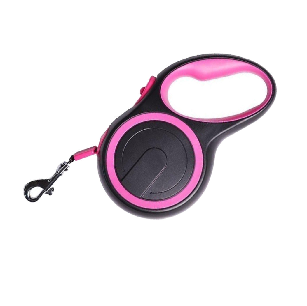 Automatic Telescopic Tractor Retractable Pet Walking Lead Leash 3M & 5M Pet Leashes ONE2WORLD Pink 5M 