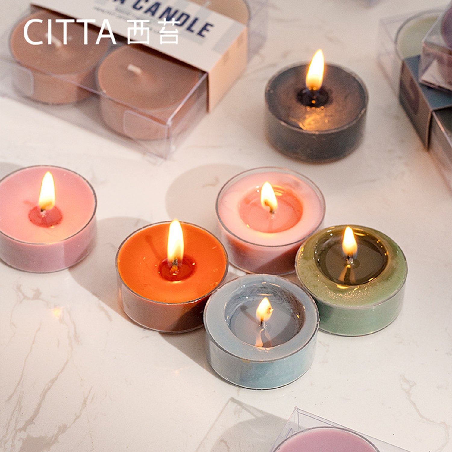 CITTA Elegant Series Scented Candle Aromantic Natural Soy Wax 15G Home Fragrance Aromatherapy (Pack Of 4) Scented Candle CITTA 