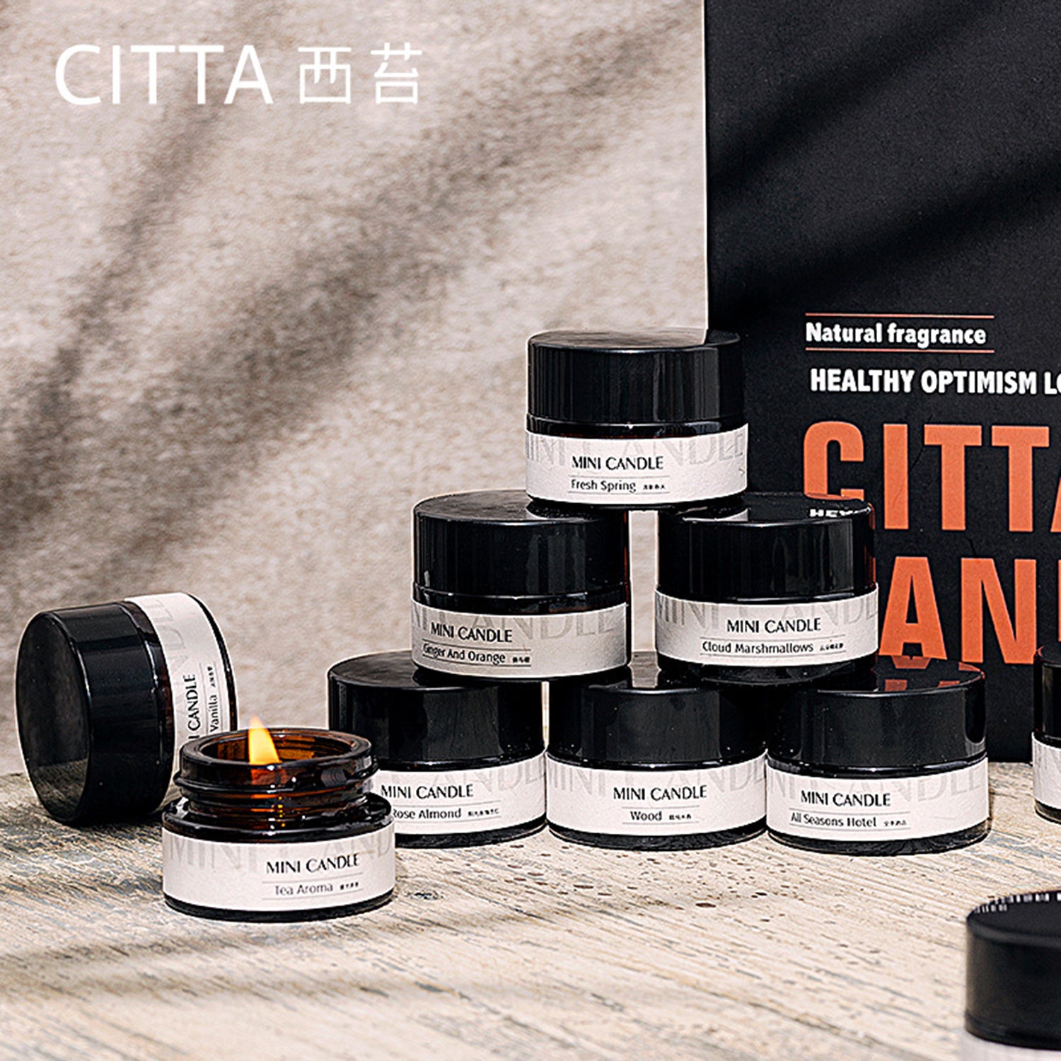 CITTA Scent Map Series mini Scented Candle Aromantic Natural Soy Wax 5G Home Fragrance Aromatherapy (Pack Of 16) Scented Candle CITTA 