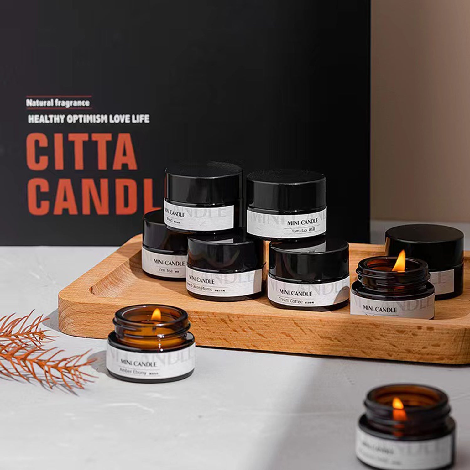 CITTA Scent Map Series mini Scented Candle Aromantic Natural Soy Wax 5G Home Fragrance Aromatherapy (Pack Of 16) Scented Candle CITTA Assorted 16 PC 