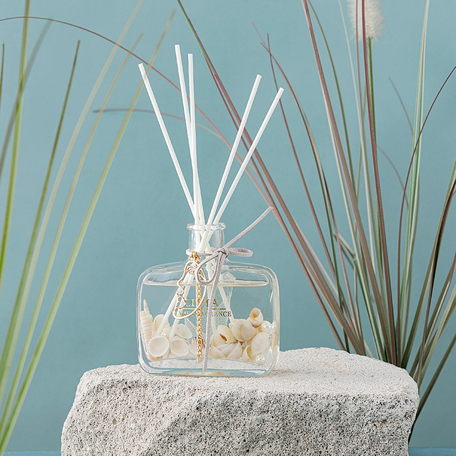 CITTA Summer Ocean Series Reed Diffuser Aromatherapy 100ML Premium Essential Oil with Reed Stick and Conch/Pearl Reed Diffuser CITTA 