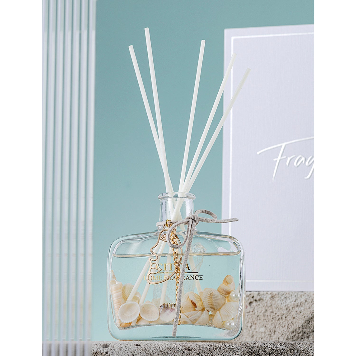 CITTA Summer Ocean Series Reed Diffuser Aromatherapy 100ML Premium Essential Oil with Reed Stick and Conch/Pearl Reed Diffuser CITTA 