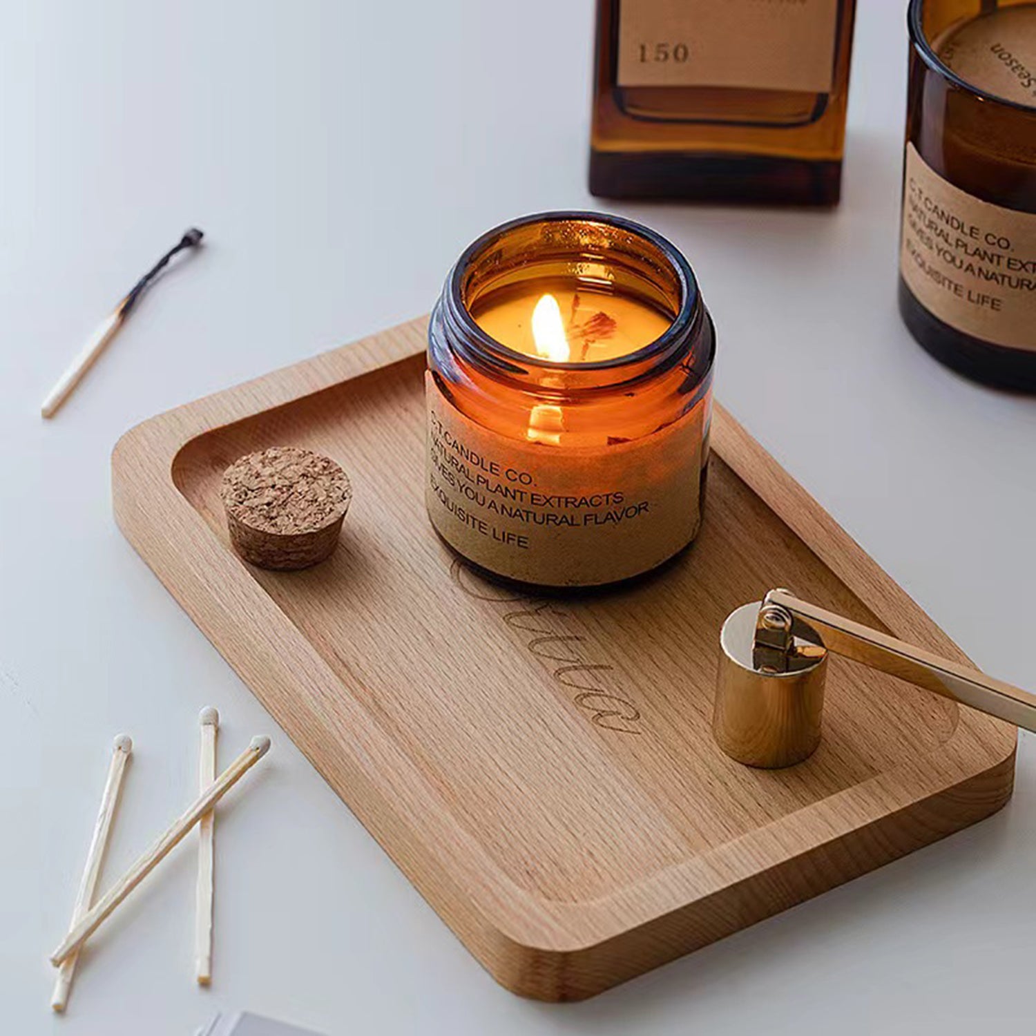 CITTA Wooden Tray for Candle / Aroma Diffuser Reed Diffuser Accessories CITTA 