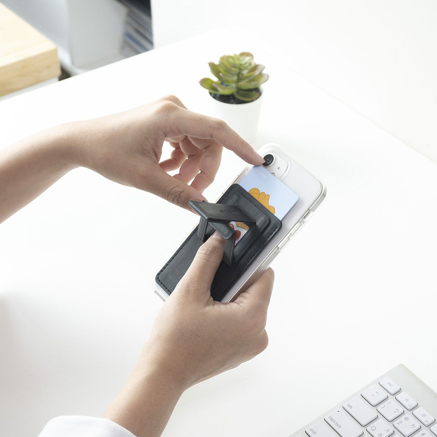 Ergomi Hercules Wallet Adhesive Cardholder Phone Stand, Black Default Ergomi 