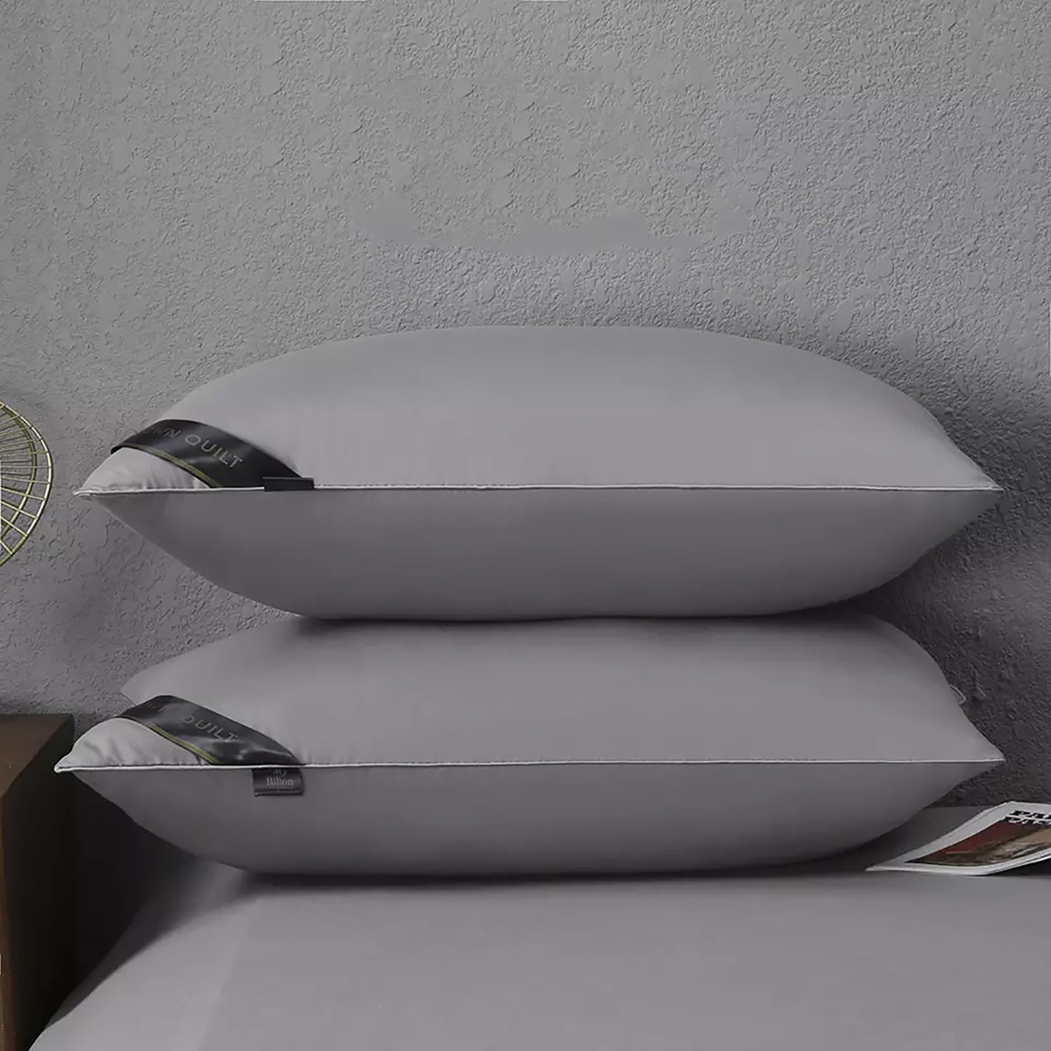 HILTON High Quality Cotton Pillow 1000G 48cm x 74cm Pillows ONE2WORLD Gray 