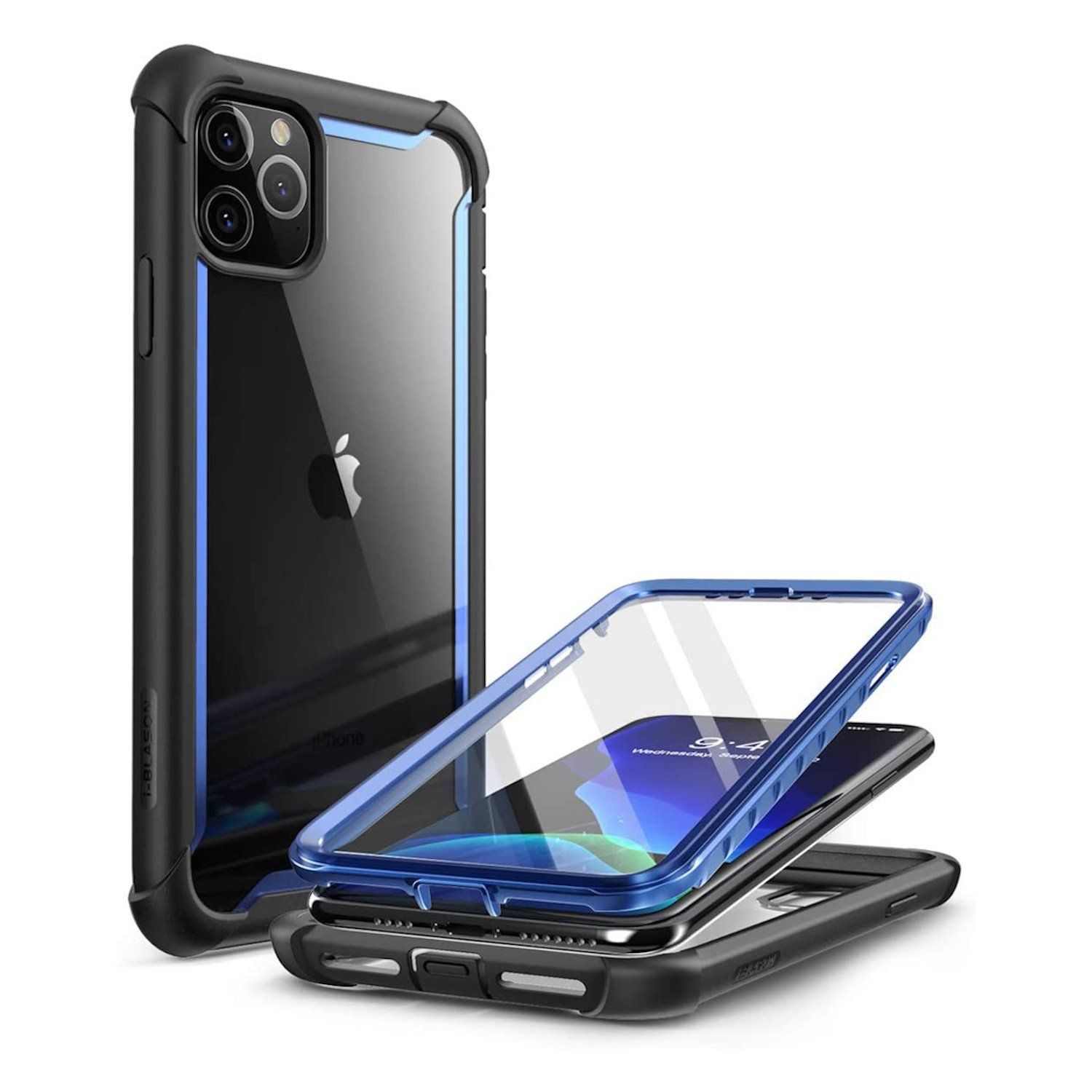 i-Blason Ares Series Clear Case for iPhone 11 Pro 5.8"(2019)(With Build-in Screen Protector), Blue/Black iPhone Case i-Blason Blue/Black 
