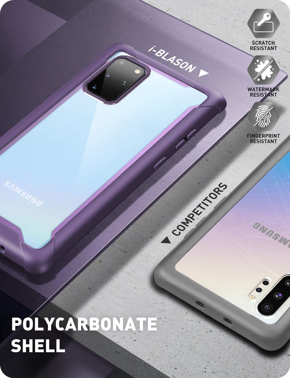 i-Blason Ares Series Clear Case for Samsung Galaxy S20+(without built-in Screen Protector), Purple Samsung Case i-Blason 