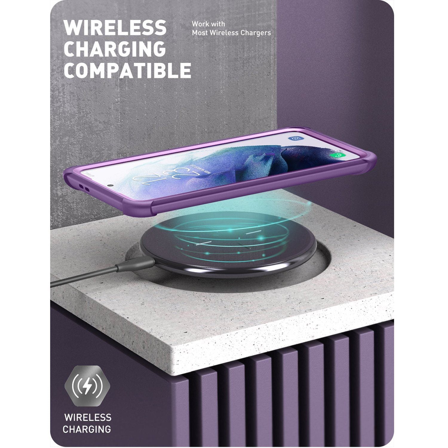 i-Blason Ares Series Clear Case for Samsung Galaxy S21 Ultra(Without Screen Protector), Purple S21 i-Blason 