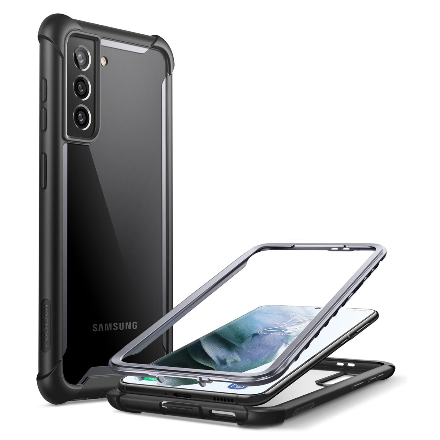 i-Blason Ares Series Clear Case for Samsung Galaxy S21(Without Screen Protector), Black S21 i-Blason 