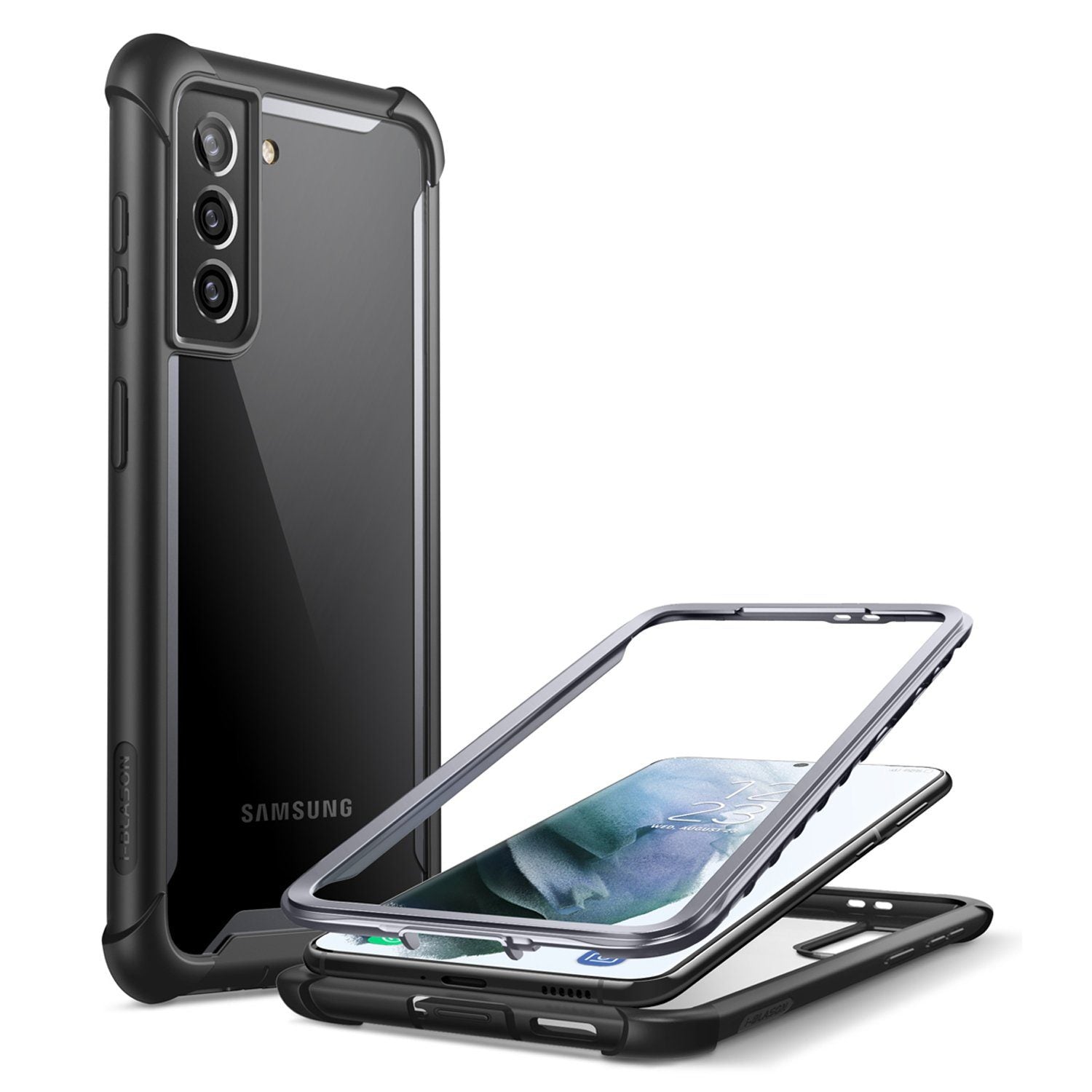 i-Blason Ares Series Clear Case for Samsung Galaxy S21+(Without Screen Protector), Black S21 i-Blason 