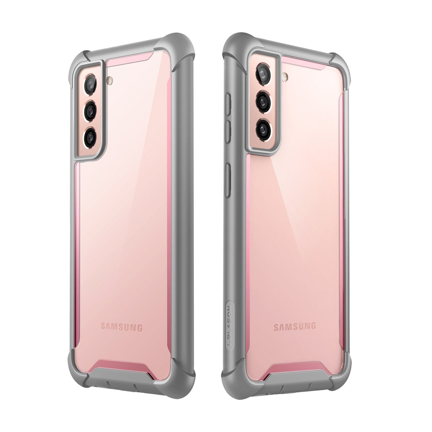 i-Blason Ares Series Clear Case for Samsung Galaxy S21(Without Screen Protector), Pink S21 i-Blason 
