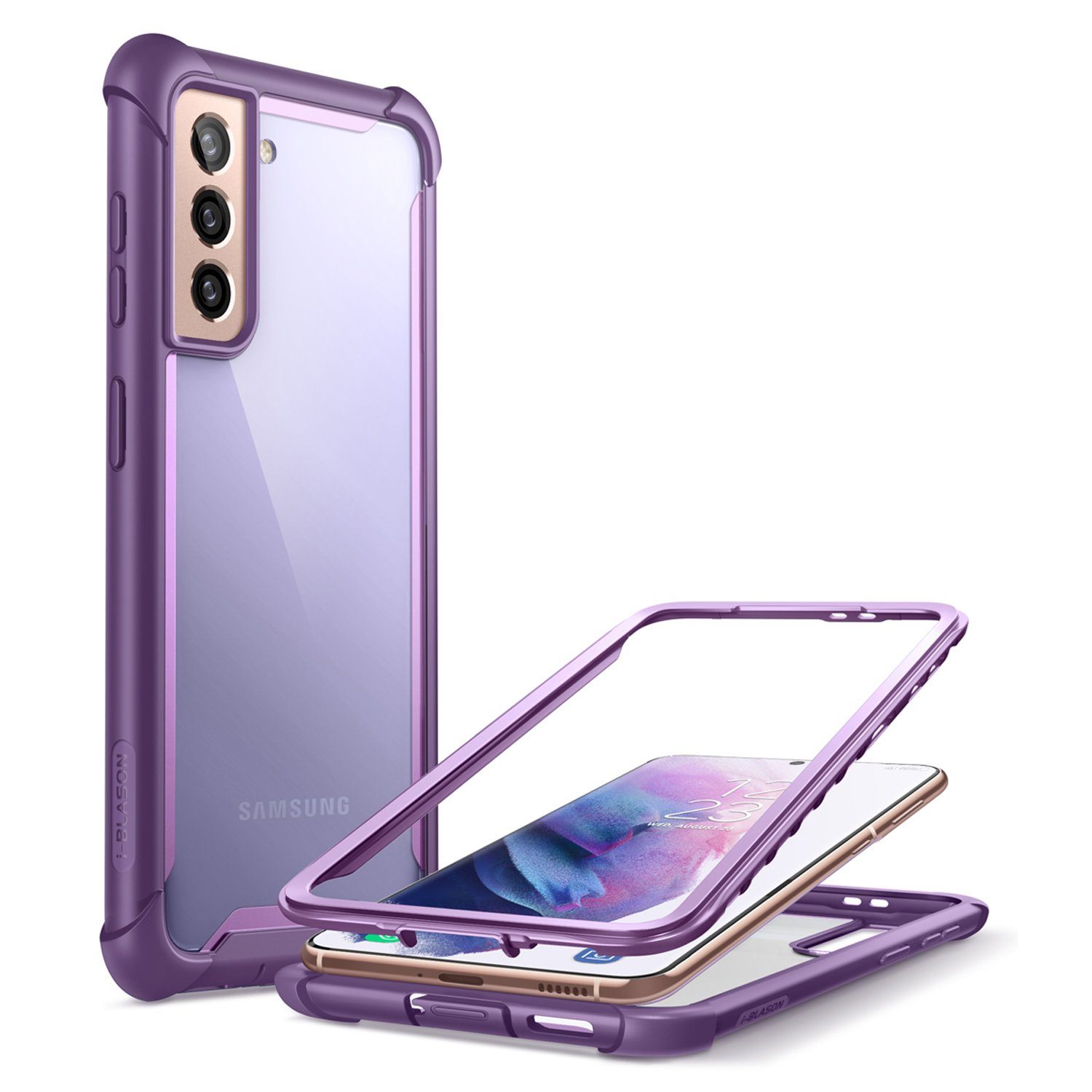 i-Blason Ares Series Clear Case for Samsung Galaxy S21+(Without Screen Protector), Purple S21 i-Blason 